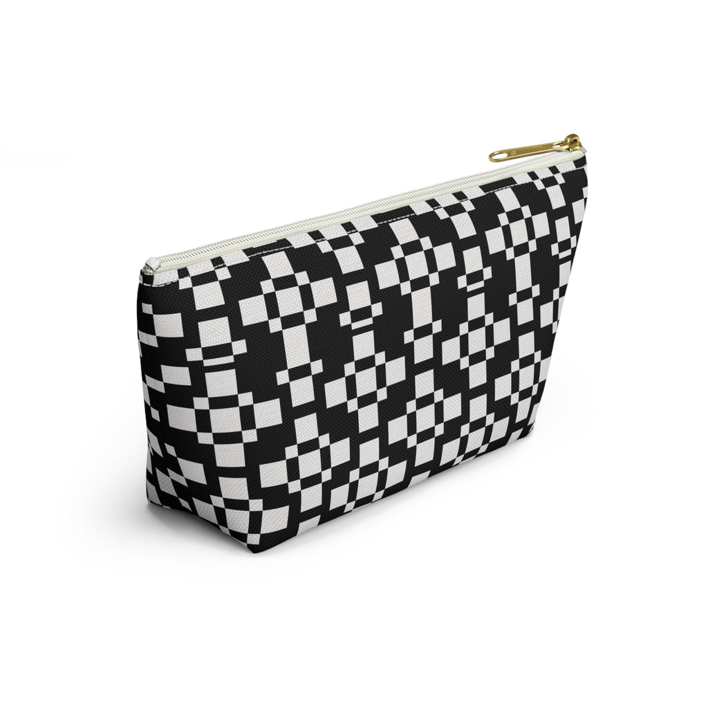Chic Geometric Accessory Pouch - Minimalist Black and White Makeup Bag, Travel Organizer, Gift for Her, Daily Essentials Case, Stylish [...]