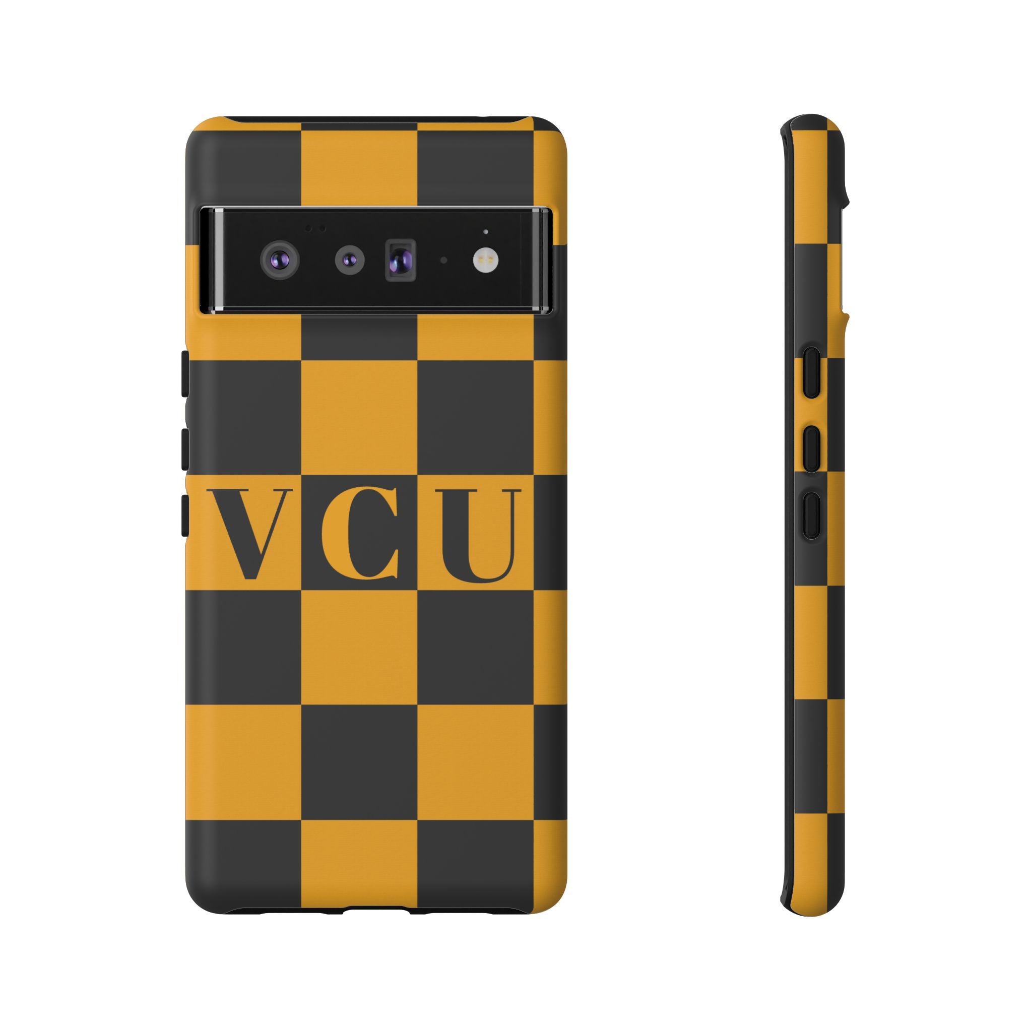 VCU Checkered Phone Case, Tough Cases for VCU Fans, College Student Gear, Sports Team Accessory, Unique Gift Idea