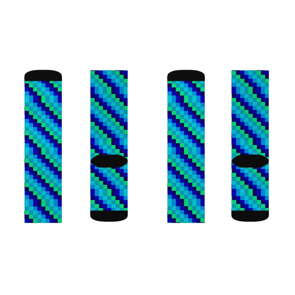 Colorful Geometric Sublimation Socks, Comfortable Fashionable Socks, Unique Gift Socks, Playful Pattern Socks, Cozy Trendy Socks
