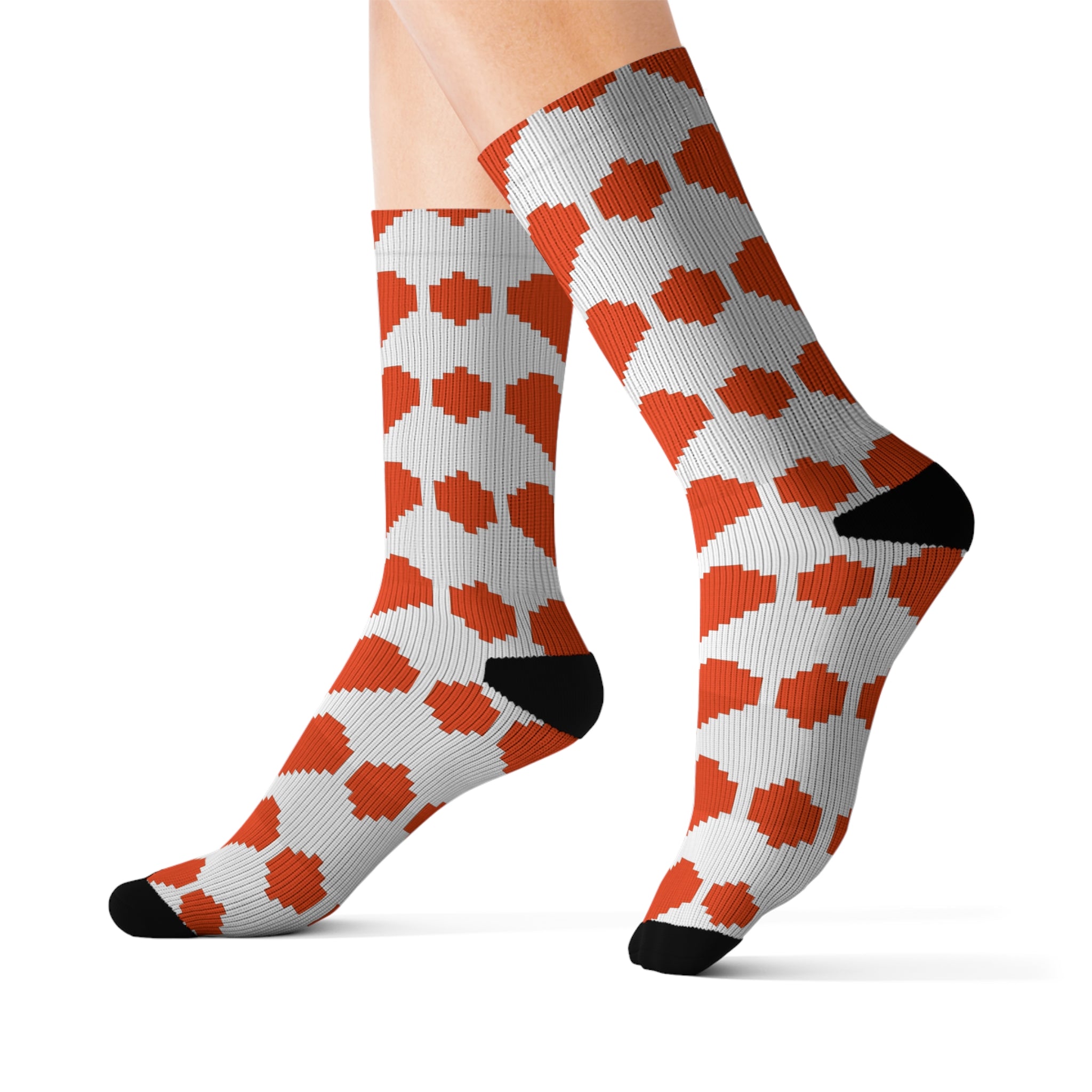 Heart Pattern Sublimation Socks - Fun Gift for Loved Ones, Cozy Footwear for Valentine's Day, Cute Casual Wear, Unique Accessories