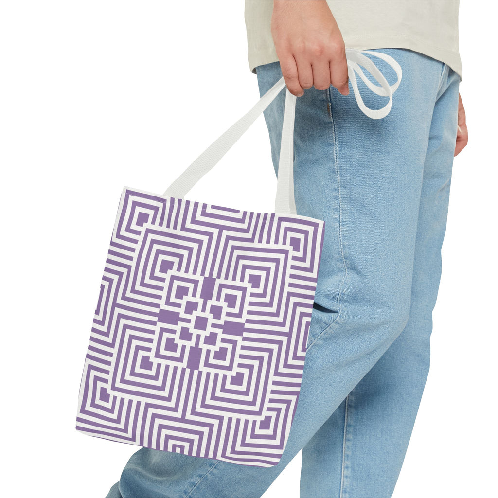 Geometric Pattern Tote Bag - Stylish Reusable Shopping Bag, Eco-Friendly Gift, Fashion Accessory, Purple Art Design, Everyday Use
