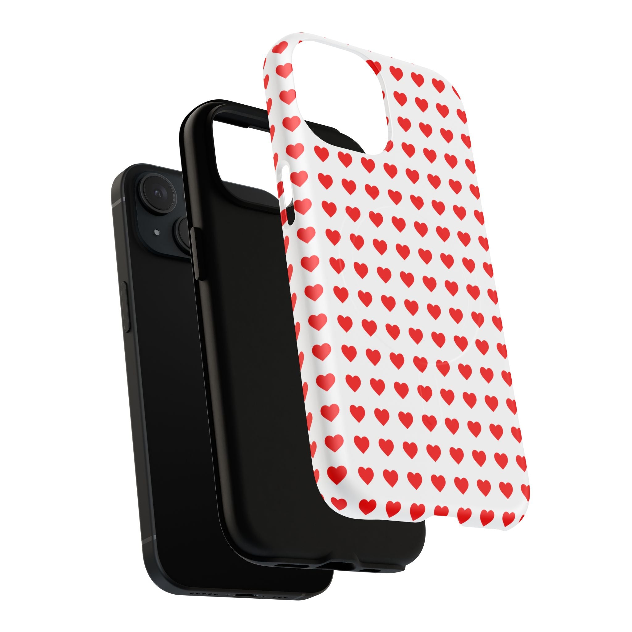 Heart Pattern Phone Case, Tough Magnetic Case, Cute Phone Cover, Valentine Gift, Stylish Accessory