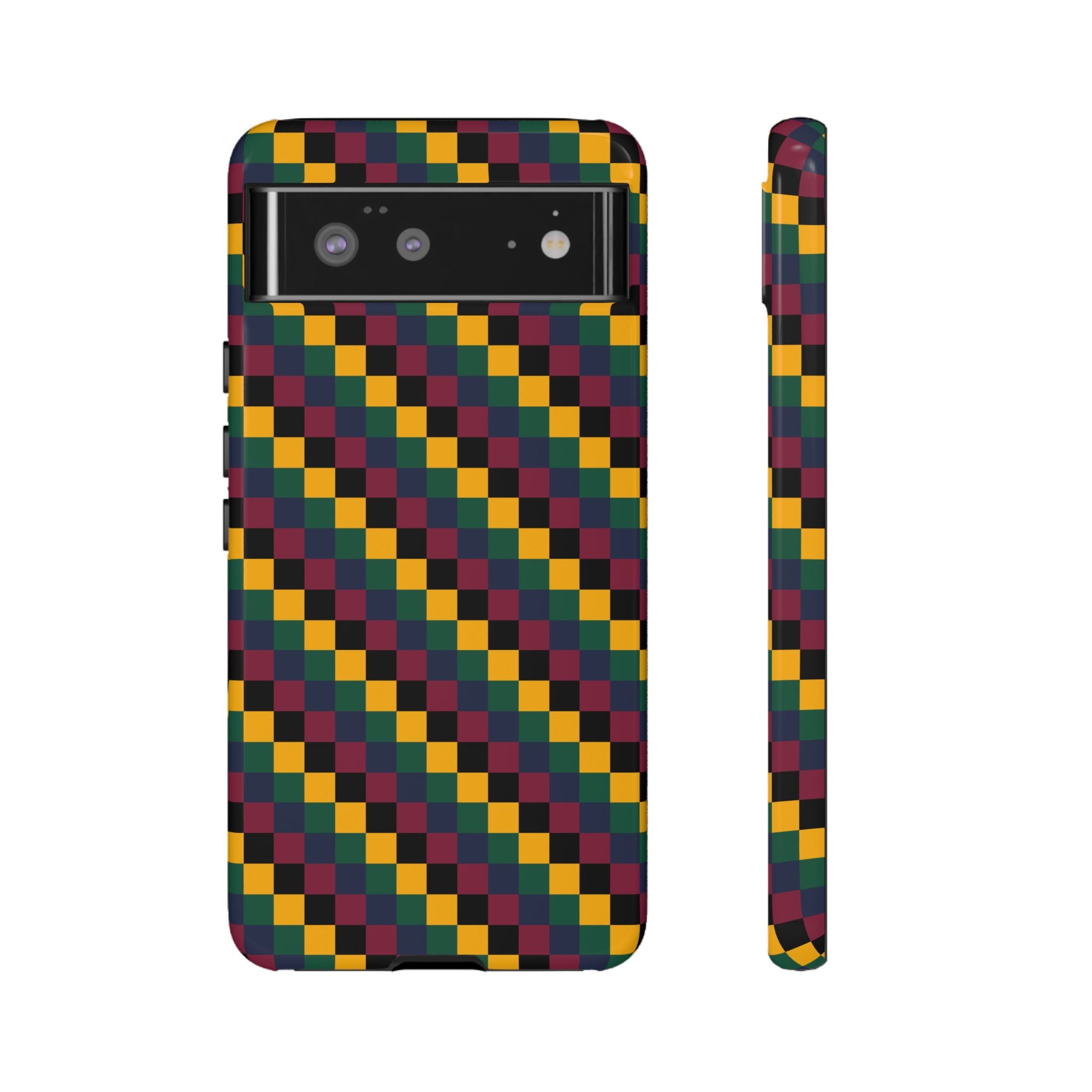 Colorful Checkered Phone Case, Tough Phone Cover, Unique Phone Accessory, Geometric Design, Gift for Tech Lovers, Stylish Protection