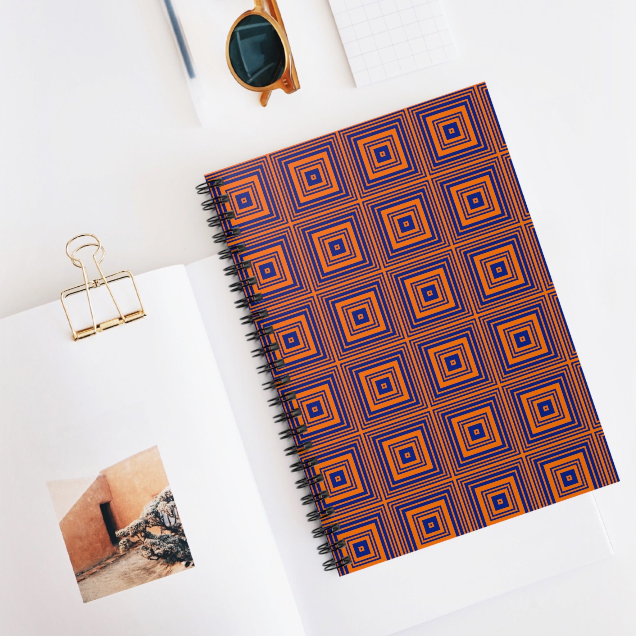 Geometric Spiral Notebook - Stylish Journal for Notes, Doodles, and Planning, Gift for Students, Writers, and Creatives