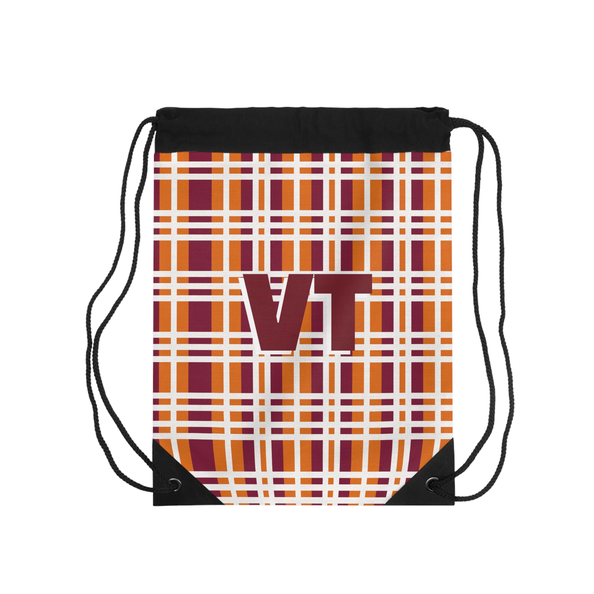 Cozy Plaid Drawstring Bag, Casual Gym Bag, Lightweight Backpack, School Tote, Travel Drawstring Backpack