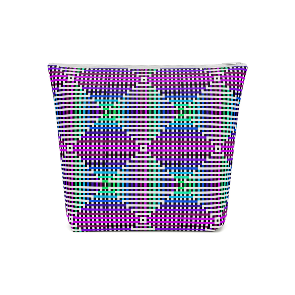 Vibrant Geometric Cosmetic Bag | Makeup Organizer, Travel Bag, Gift for Her, Toiletry Pouch, Purple Pattern