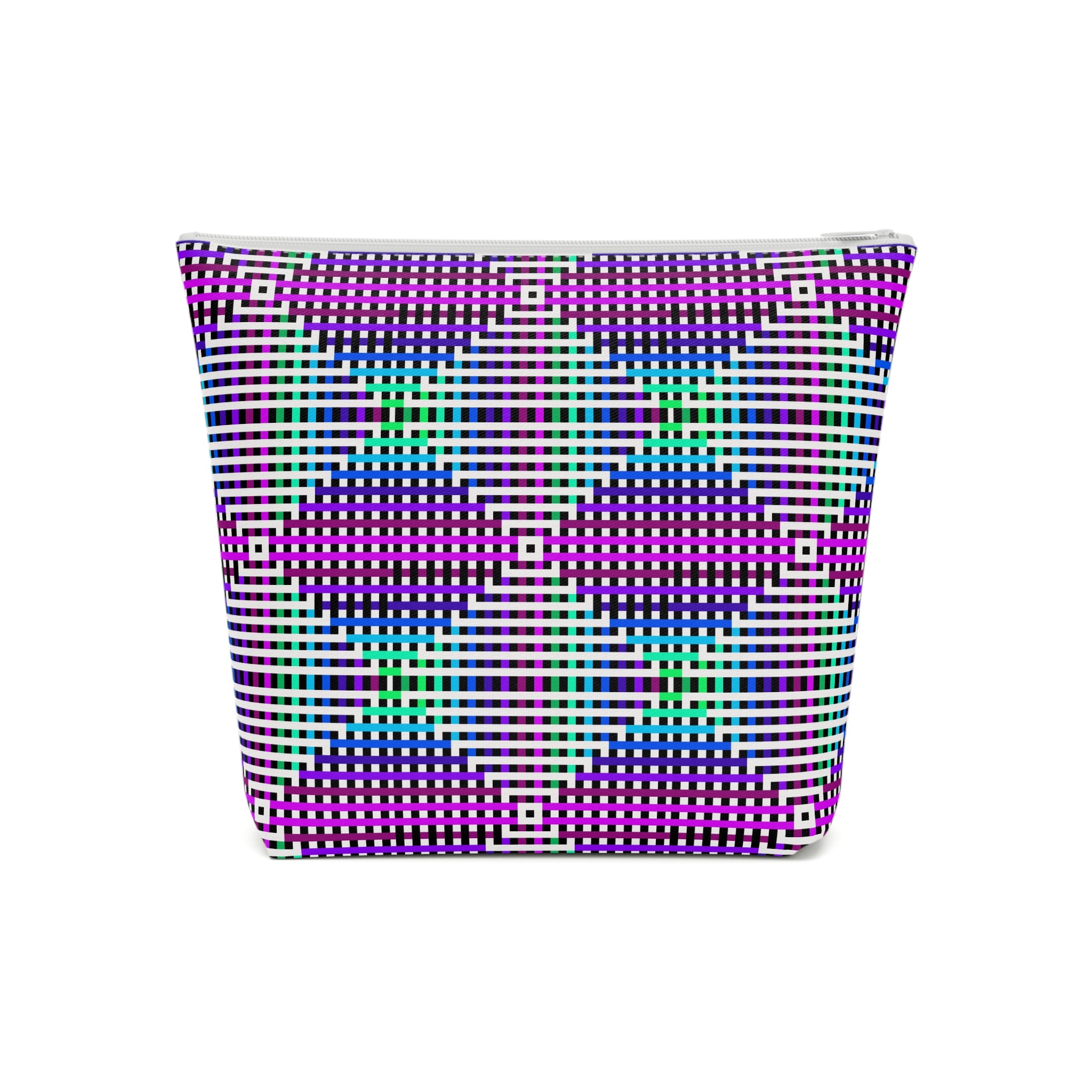 Vibrant Geometric Cosmetic Bag | Makeup Organizer, Travel Bag, Gift for Her, Toiletry Pouch, Purple Pattern