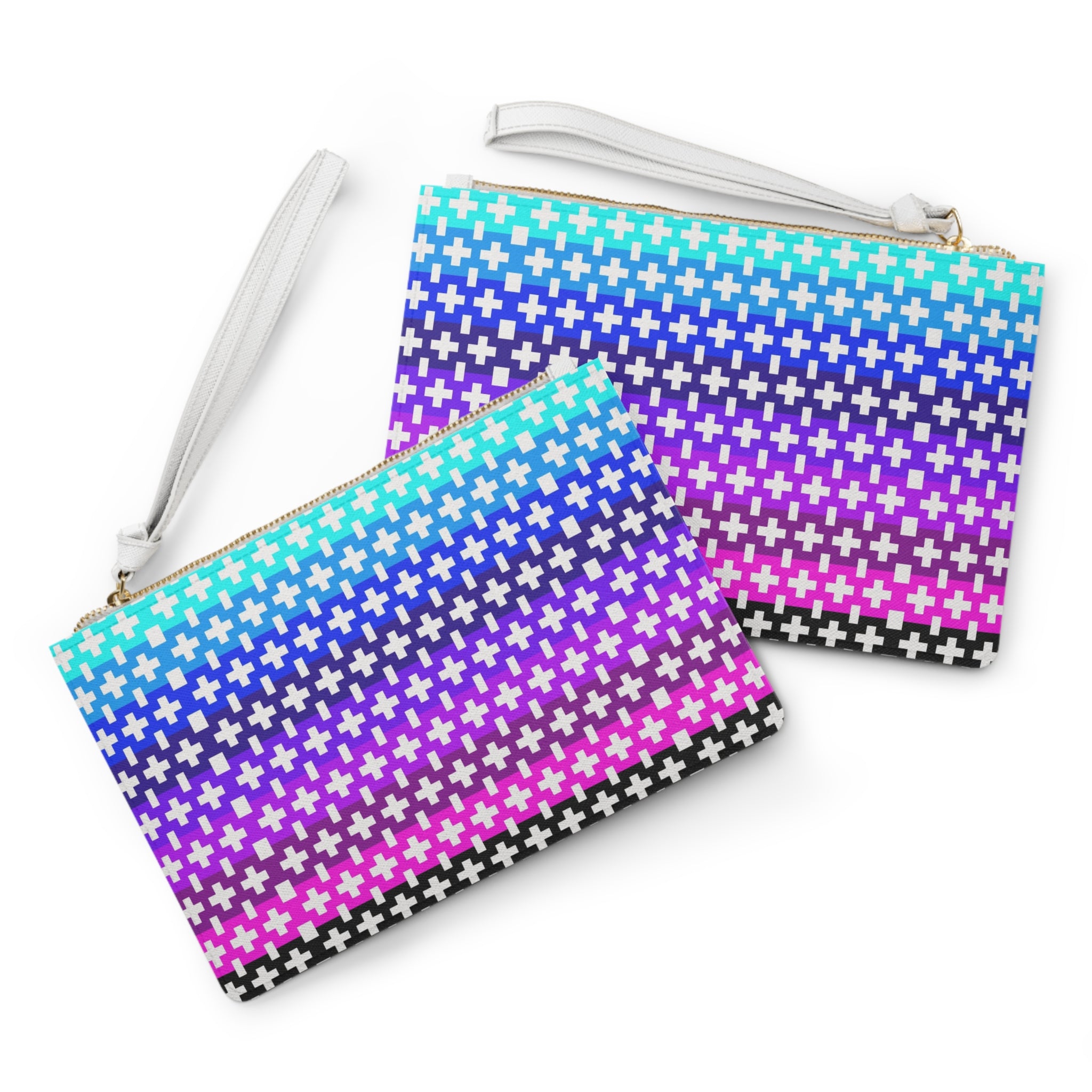 Vibrant Geometric Clutch Bag | Colorful Wristlet for Festivals, Parties, Travel, or Everyday Use | Trendy Makeup Pouch