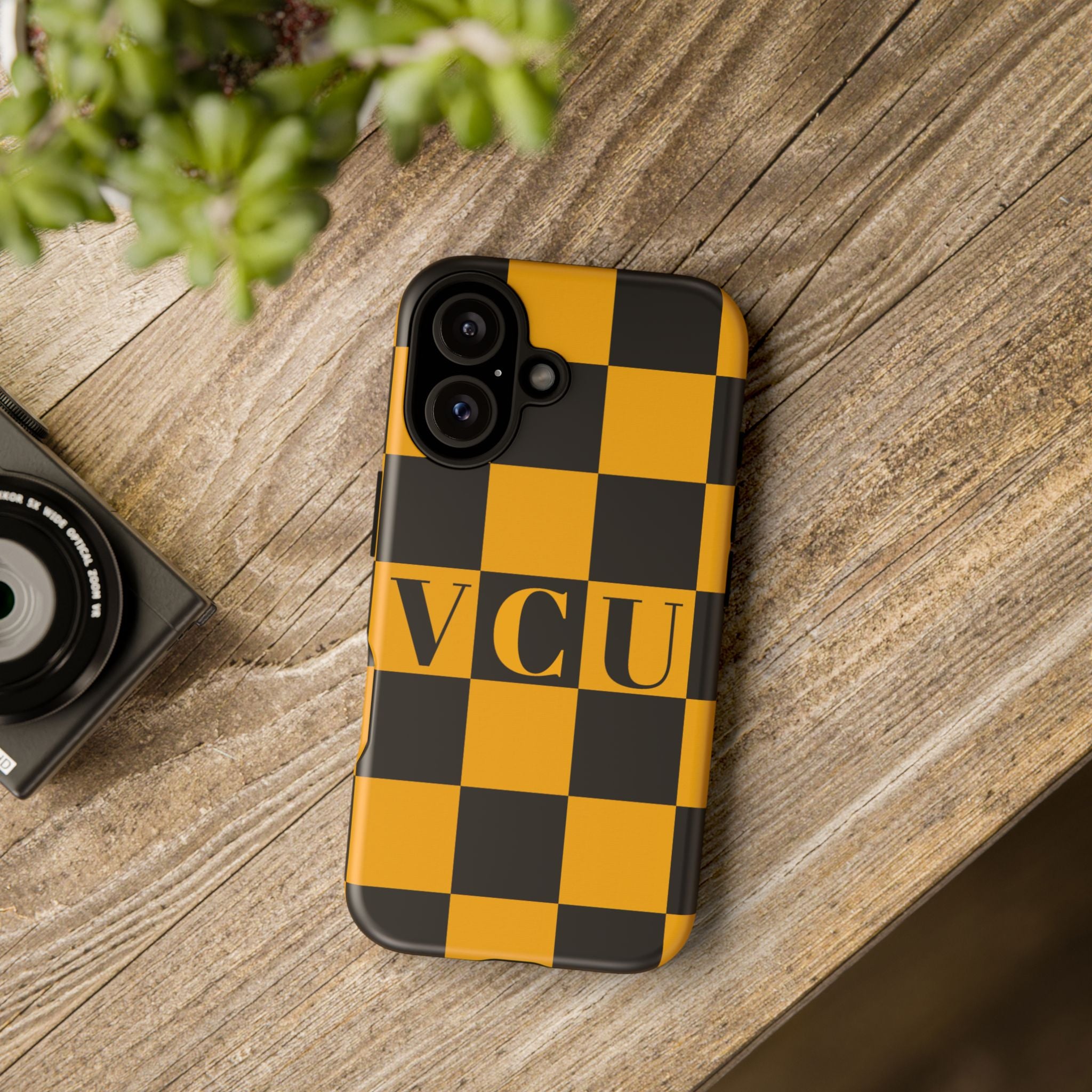 VCU Checkered Phone Case, Tough Cases for VCU Fans, College Student Gear, Sports Team Accessory, Unique Gift Idea