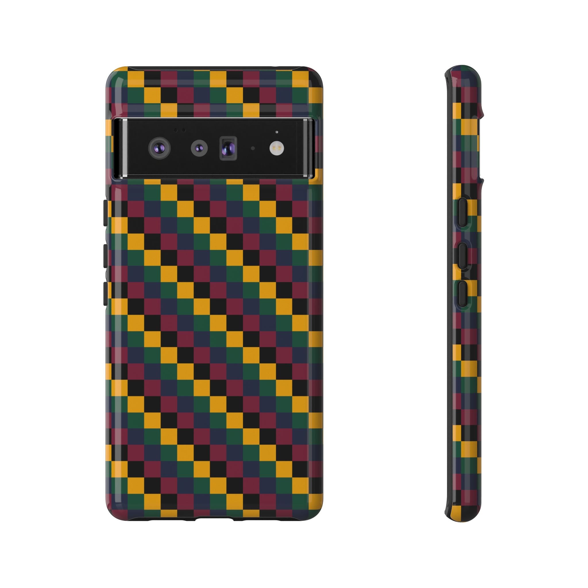 Colorful Checkered Phone Case, Tough Phone Cover, Unique Phone Accessory, Geometric Design, Gift for Tech Lovers, Stylish Protection