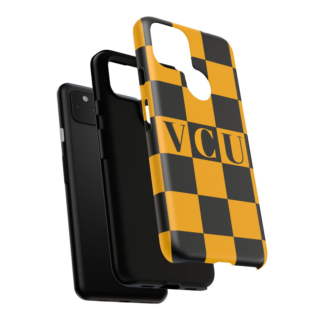 VCU Checkered Phone Case, Tough Cases for VCU Fans, College Student Gear, Sports Team Accessory, Unique Gift Idea