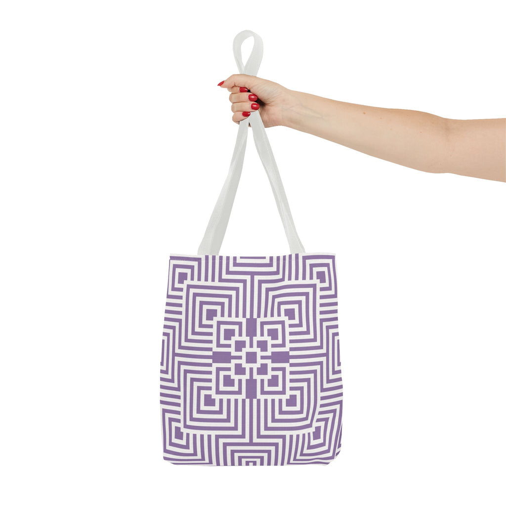 Geometric Pattern Tote Bag - Stylish Reusable Shopping Bag, Eco-Friendly Gift, Fashion Accessory, Purple Art Design, Everyday Use