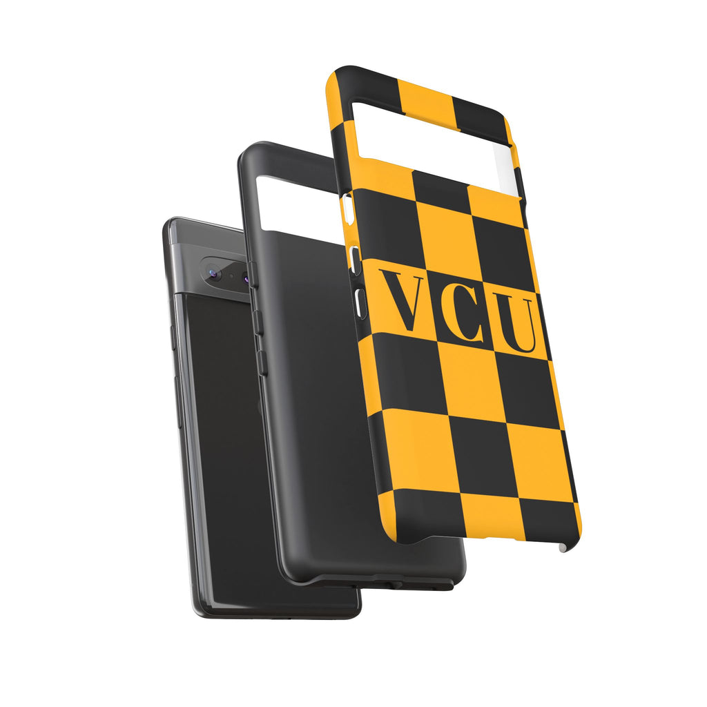 VCU Checkered Phone Case, Tough Cases for VCU Fans, College Student Gear, Sports Team Accessory, Unique Gift Idea