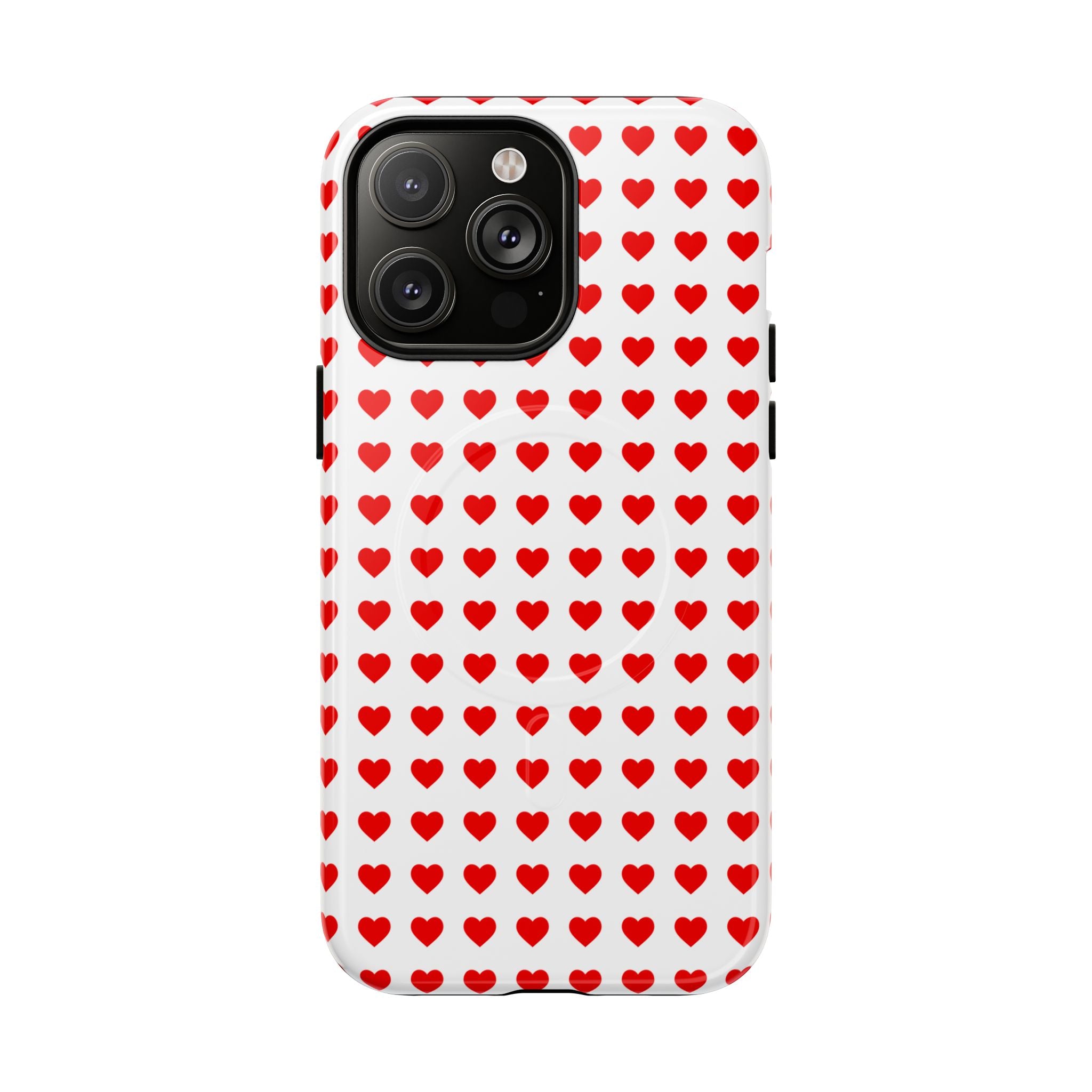 Heart Pattern Phone Case, Tough Magnetic Case, Cute Phone Cover, Valentine Gift, Stylish Accessory