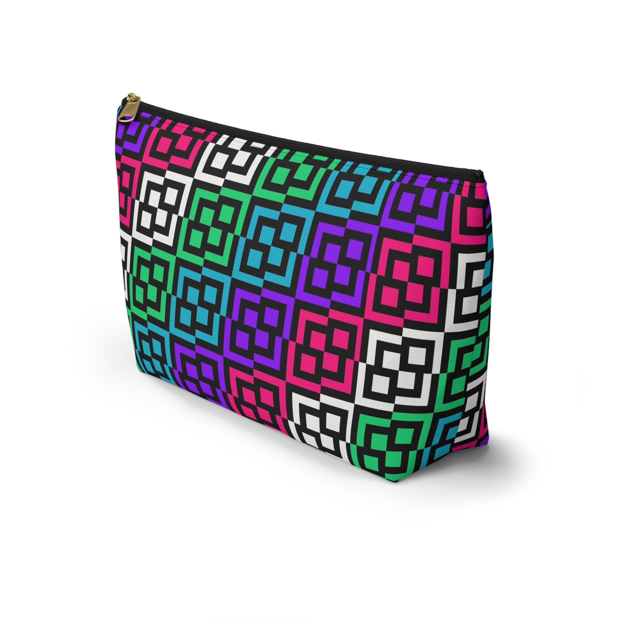 Colorful Geometric Accessory Pouch, Cosmetic Bag, Travel Organizer, Gift for Her, Fun Storage Solution