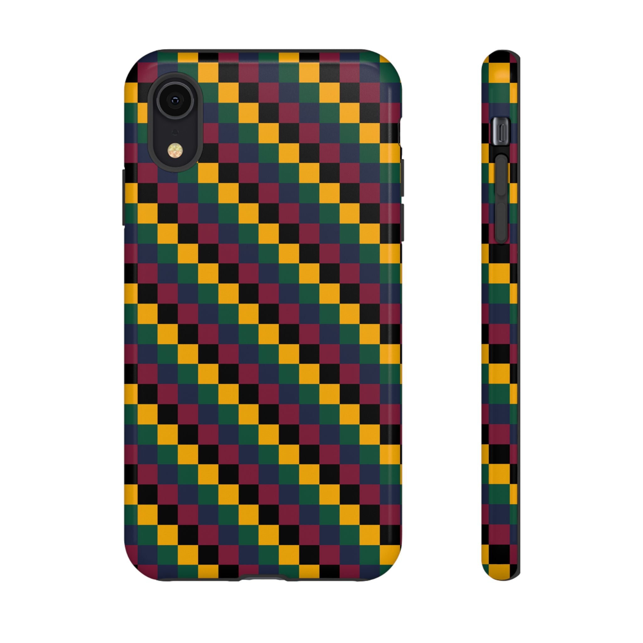 Colorful Checkered Phone Case, Tough Phone Cover, Unique Phone Accessory, Geometric Design, Gift for Tech Lovers, Stylish Protection