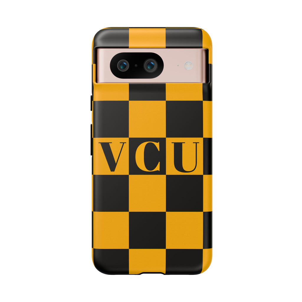 VCU Checkered Phone Case, Tough Cases for VCU Fans, College Student Gear, Sports Team Accessory, Unique Gift Idea