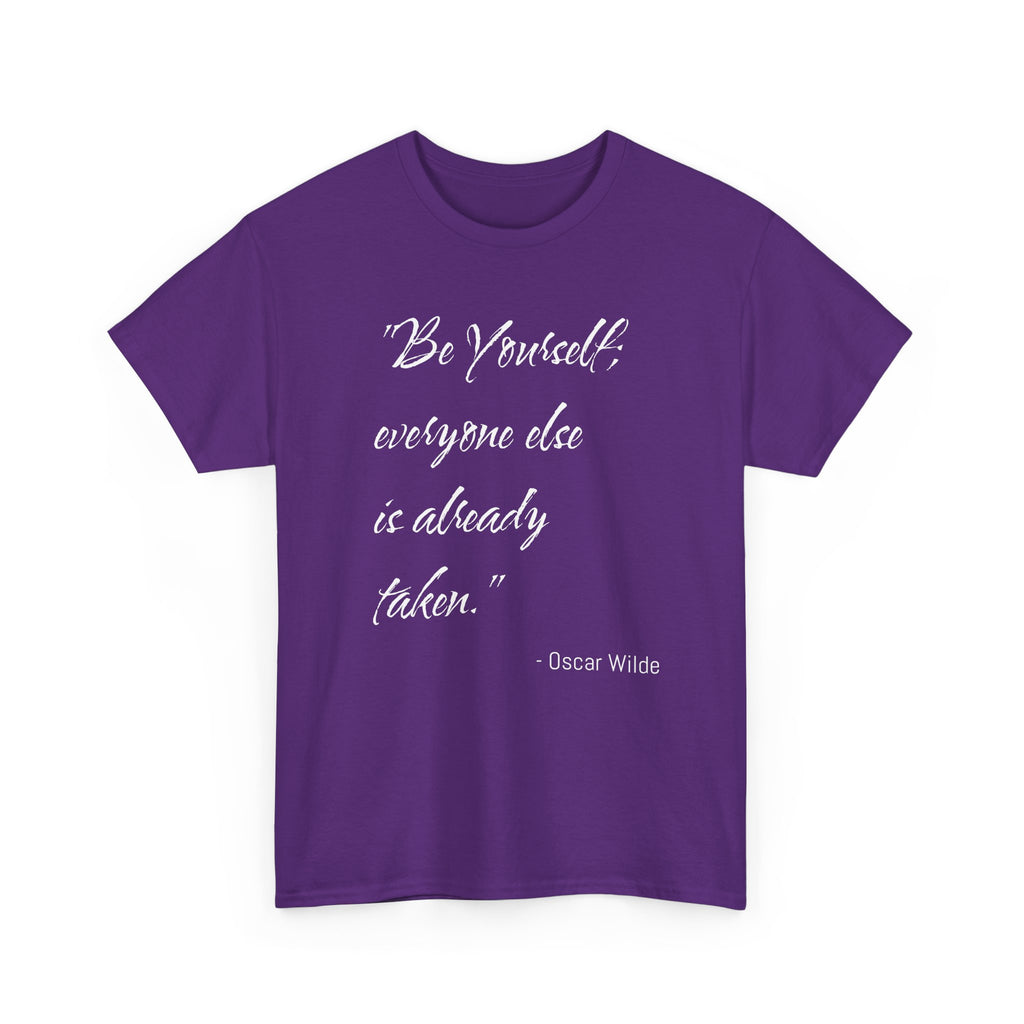 Inspirational Quote Tee: 'Be Yourself' Unisex Heavy Cotton Shirt, Motivational Gift for Friends, Casual Wear, Birthday Apparel