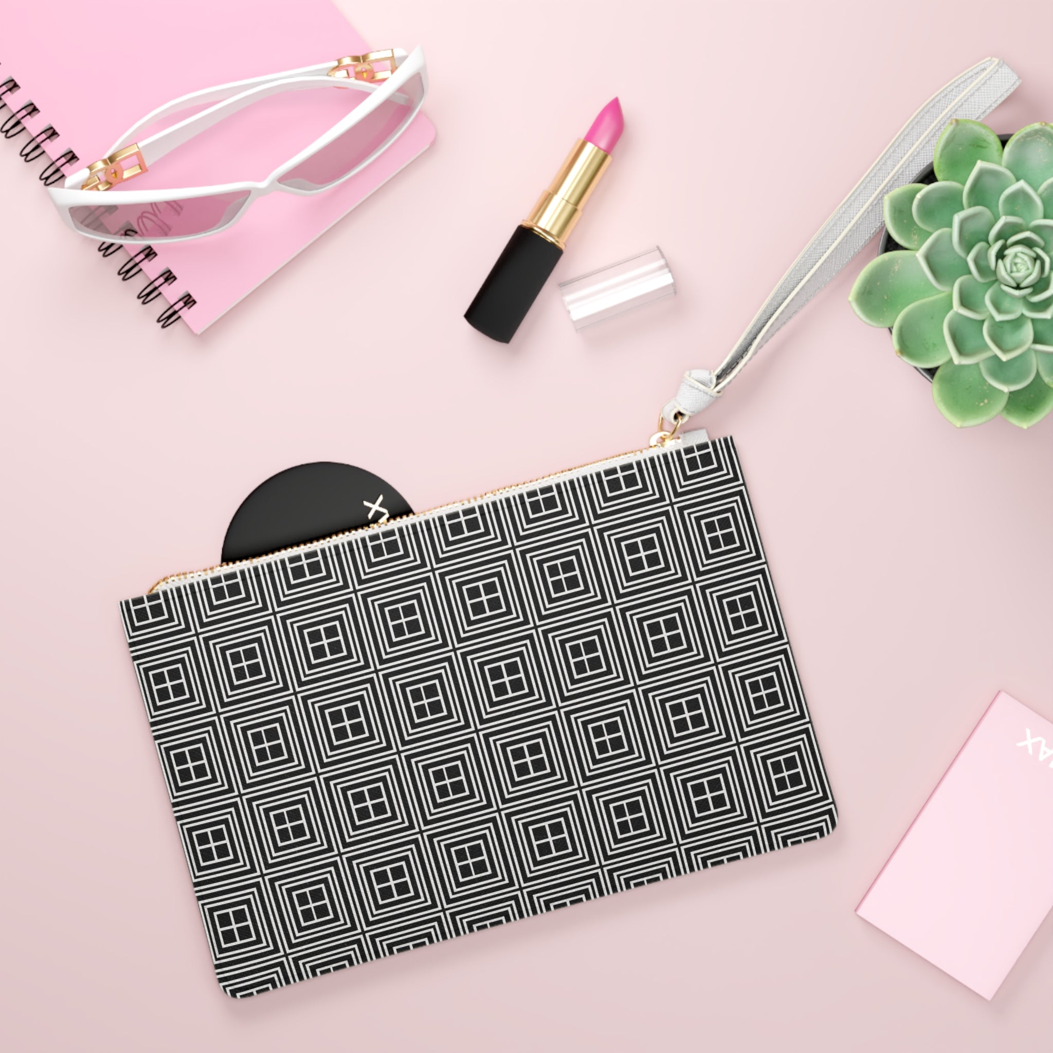 Modern Geometric Clutch Bag, Stylish Evening Purse, Makeup Organizer, Gift for Her, Wedding Essentials, Trendy Accessory