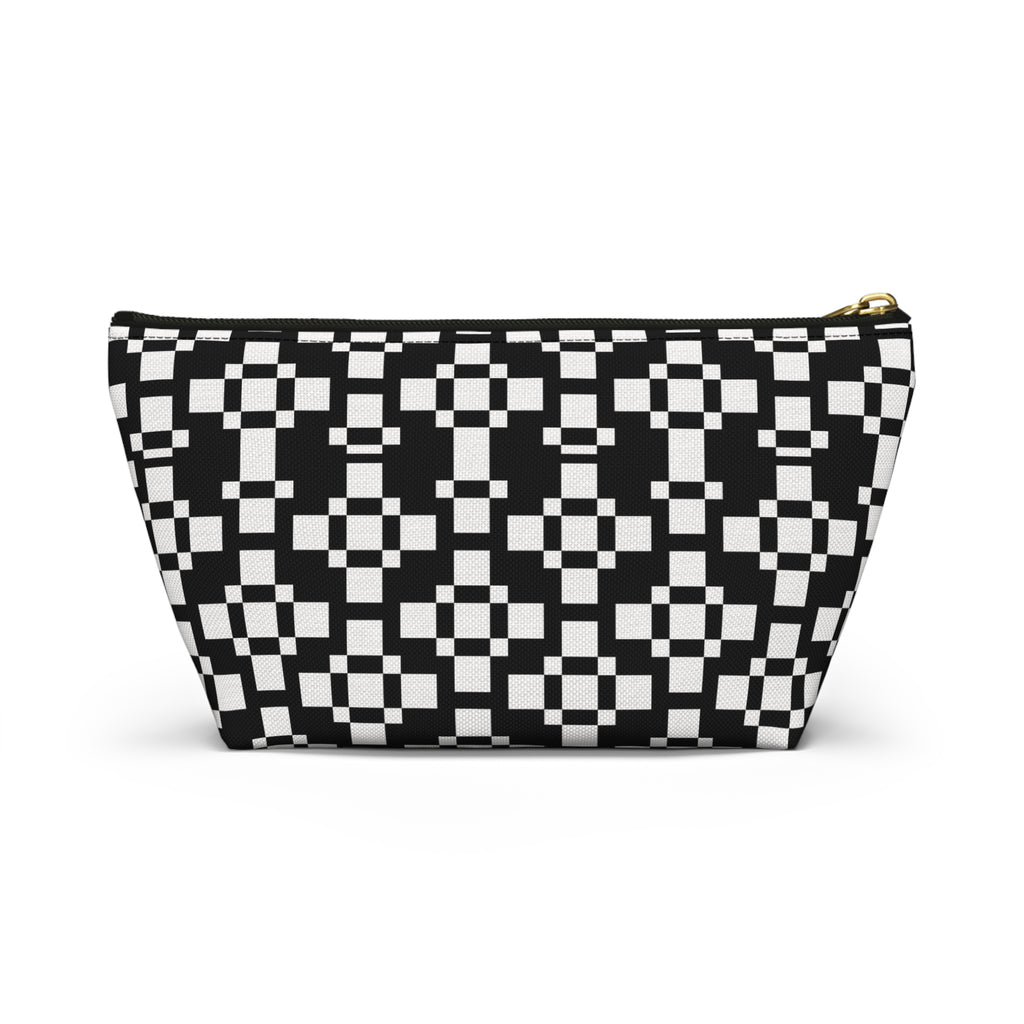 Chic Geometric Accessory Pouch - Minimalist Black and White Makeup Bag, Travel Organizer, Gift for Her, Daily Essentials Case, Stylish [...]