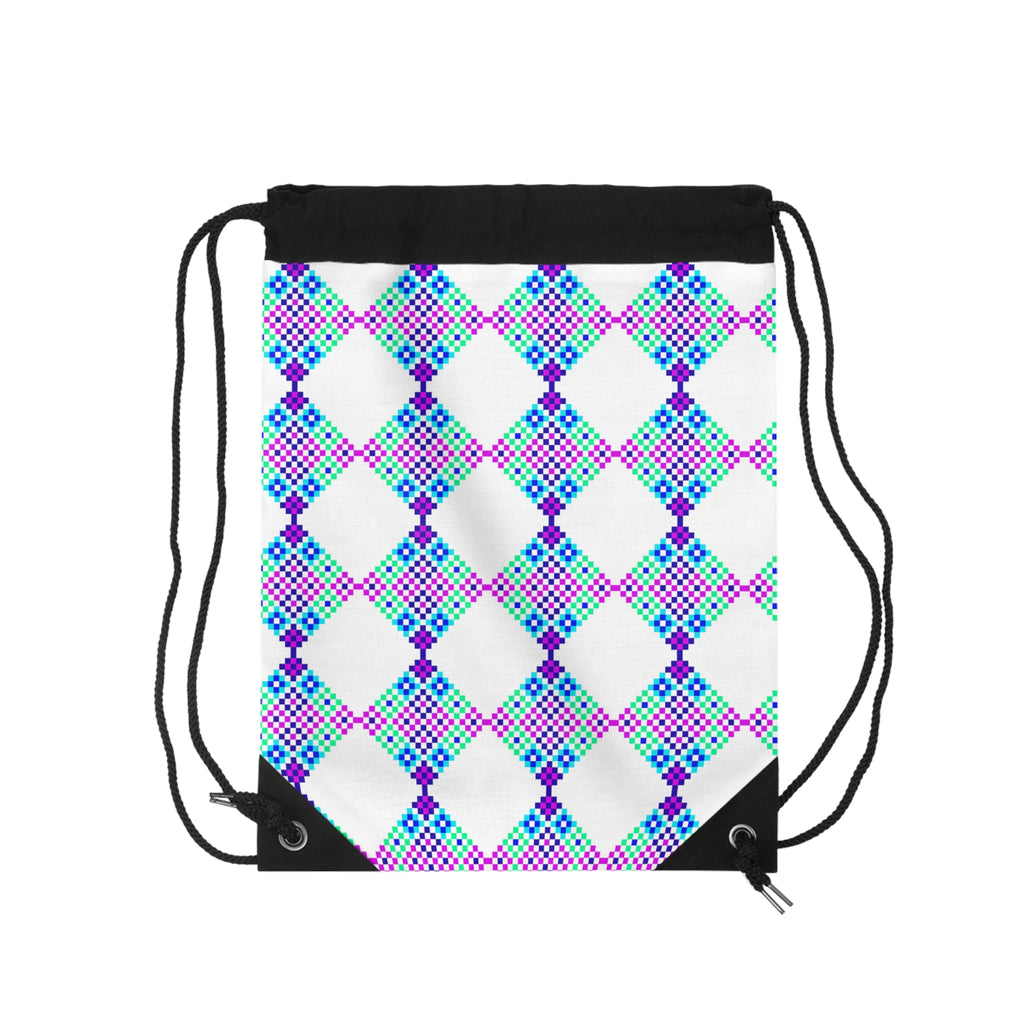 Colorful Geometric Drawstring Bag | Stylish Gym Sack, Travel Tote, Gift for Her, Casual Backpack, Summer Accessories