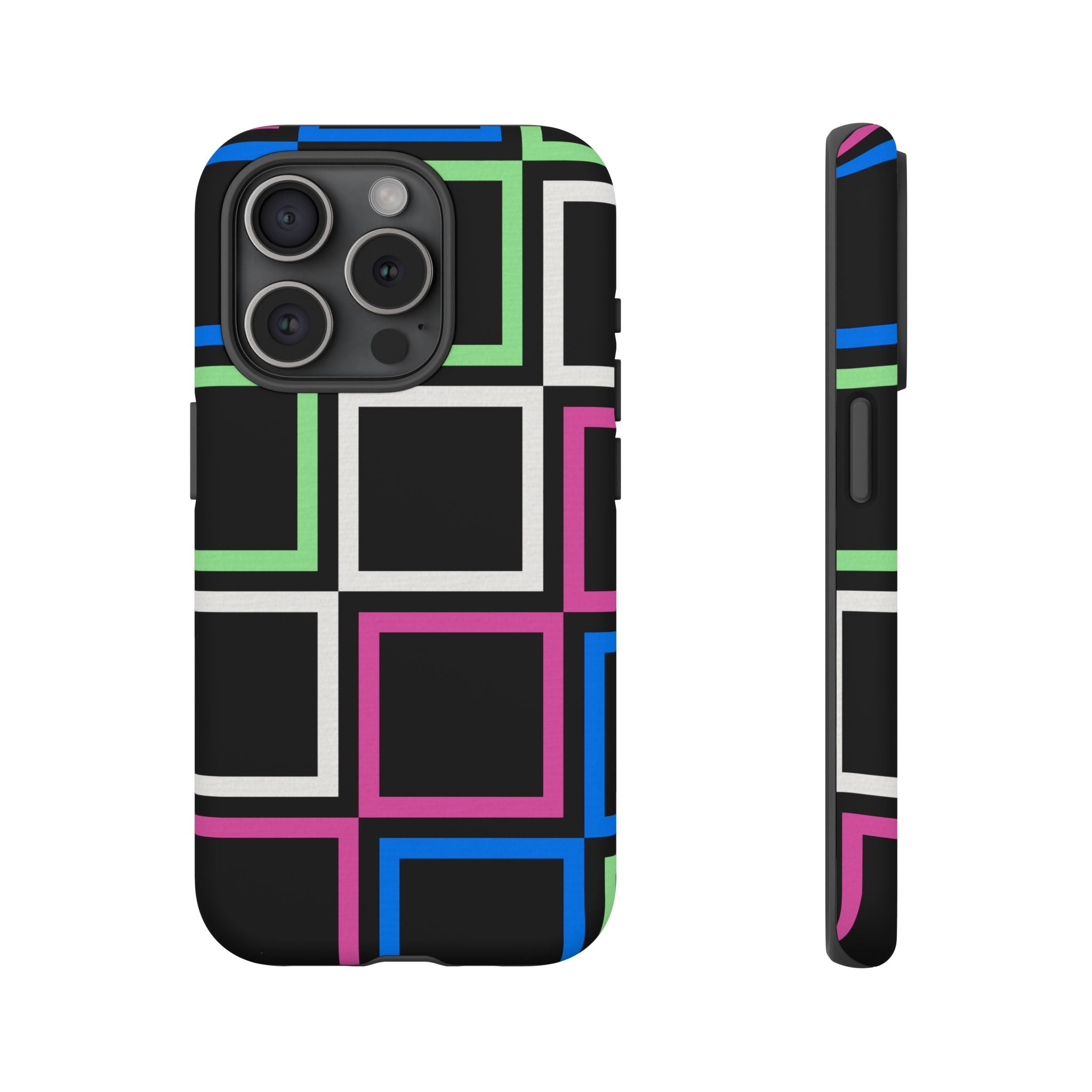 Colorful Geometric Phone Case - Tough Cases, Durable Cover, Stylish Accessory, Gift for Her, Tech Lover