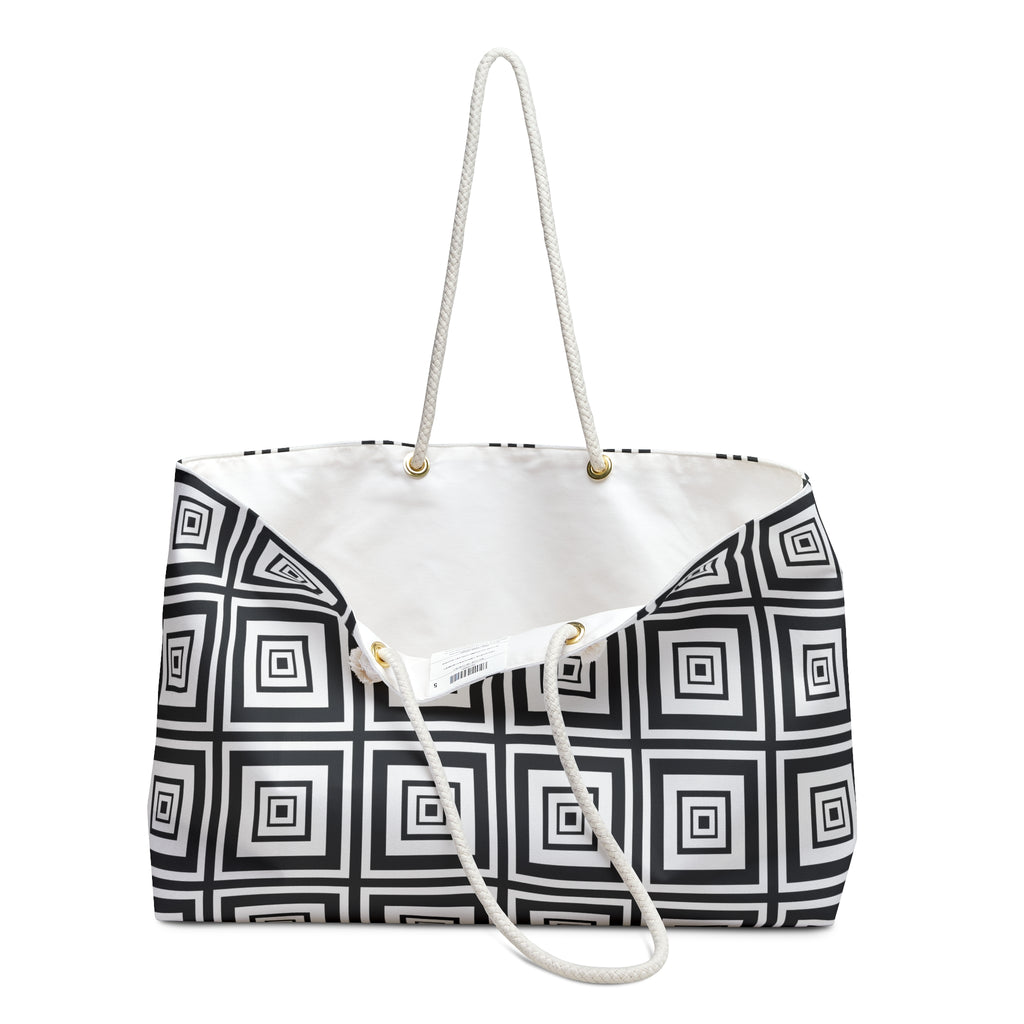 Chic Geometric Weekender Bag | Travel Tote, Overnight Bag, Gym Bag, Stylish Luggage, Gift for Her