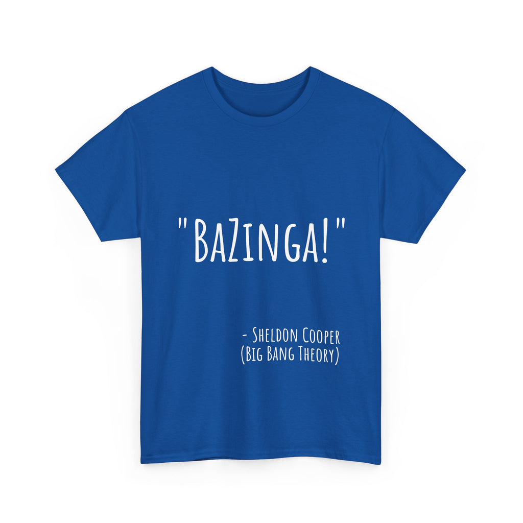 Bazinga! Unisex Cotton Tee - Fun Graphic T-Shirt for Big Bang Theory Fans, Gift for Birthdays, Casual Wear, Nerd Culture Apparel