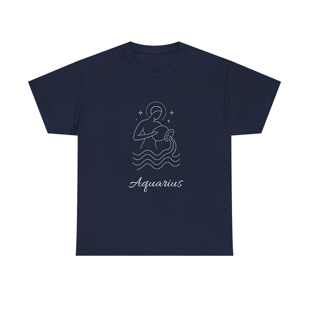 Aquarius Unisex Heavy Cotton Tee, Astrology Shirt, Zodiac Tee, Birthday Gift, Horoscope Apparel, Casual Wear