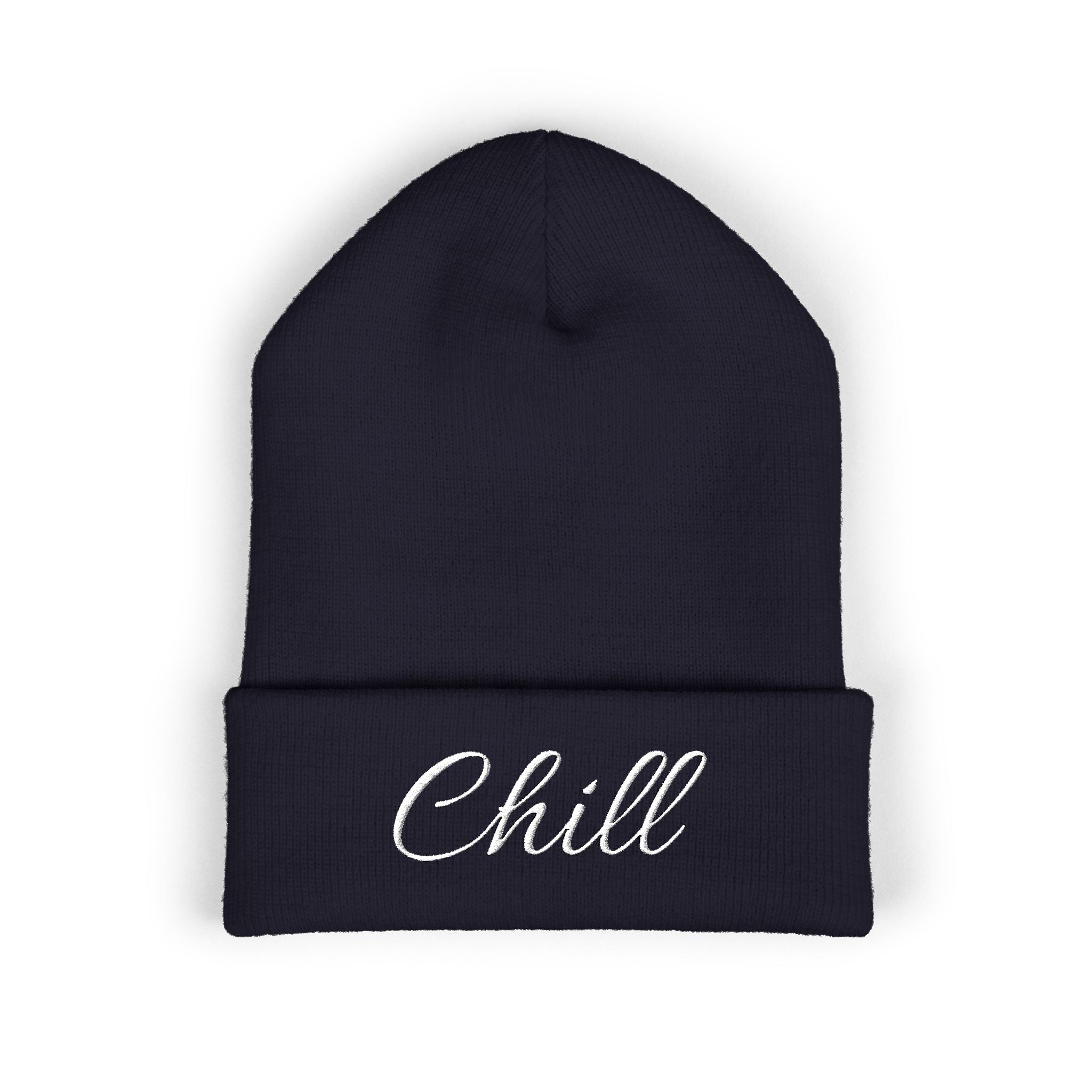 Chill Embroidered Beanie, Cozy Knit Hat, Winter Accessory, Gift for Him/Her, Casual Style