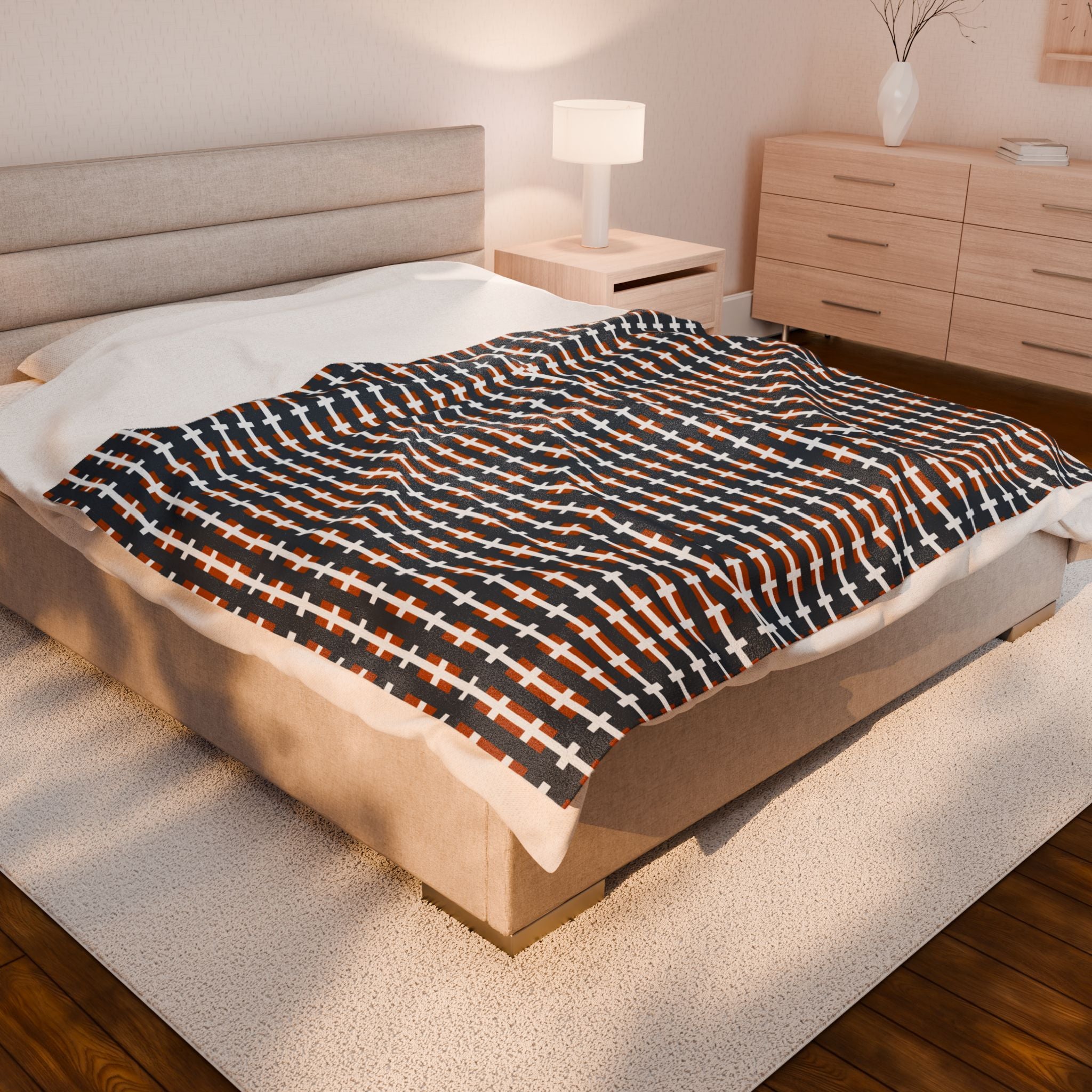 Cozy Velveteen Plush Blanket - Perfect for Home, Gift, Holiday Decor, Warmth, Softness, U of Austin