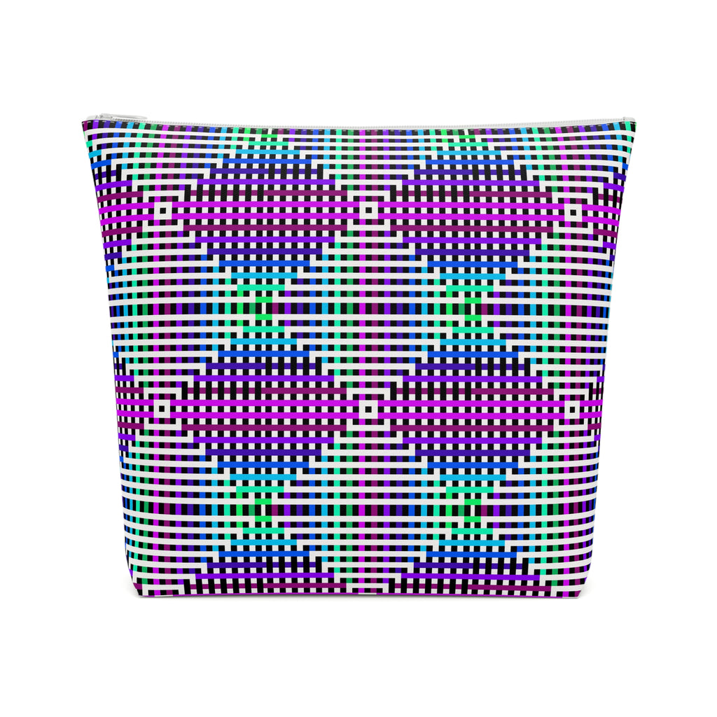 Vibrant Geometric Cosmetic Bag | Makeup Organizer, Travel Bag, Gift for Her, Toiletry Pouch, Purple Pattern