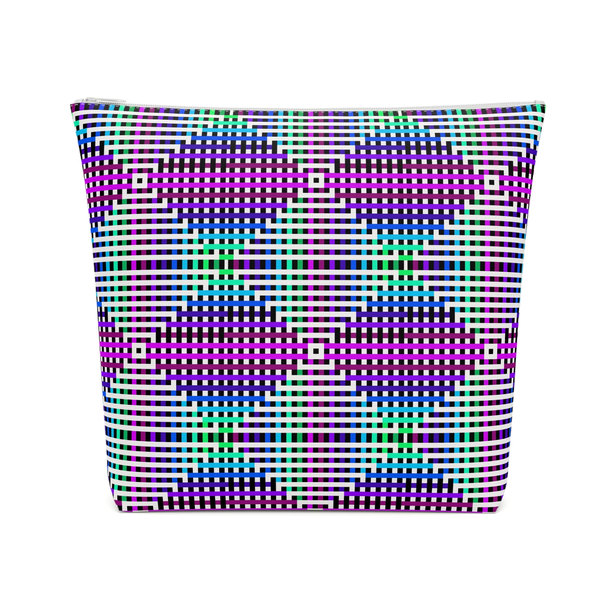 Vibrant Geometric Cosmetic Bag | Makeup Organizer, Travel Bag, Gift for Her, Toiletry Pouch, Purple Pattern