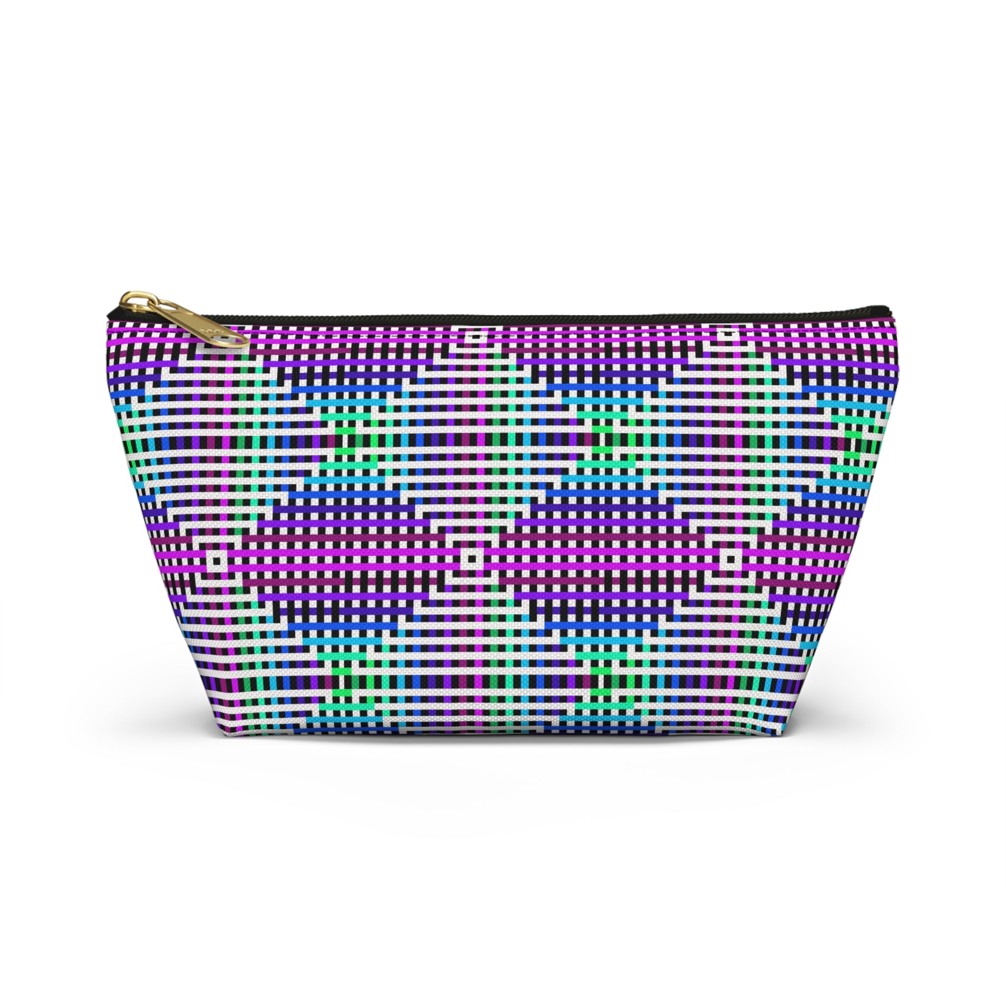 Colorful Geometric Accessory Pouch, Makeup Bag, Travel Organizer, Pencil Case, Gift for Her, Fun Geometric Pattern