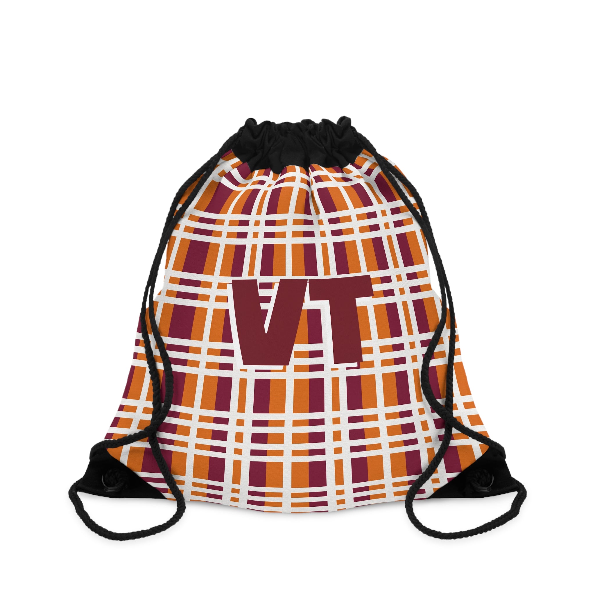 Cozy Plaid Drawstring Bag, Casual Gym Bag, Lightweight Backpack, School Tote, Travel Drawstring Backpack