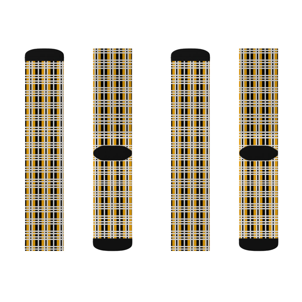 Plaid Sublimation Socks | Cozy Fall Accessory | Gifts for Her | Stylish Everyday Wear | Unique Fashion Statement | Thanksgiving Apparel