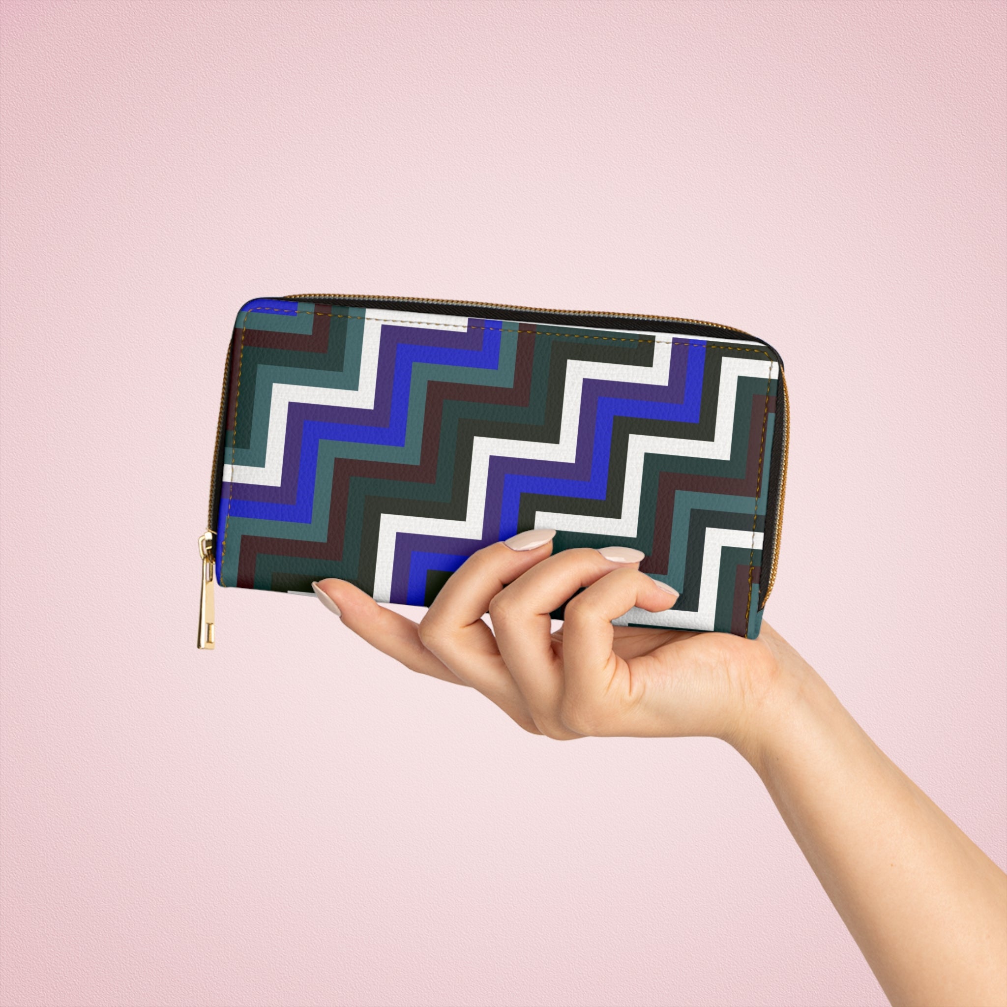 Stylish Zipper Wallet - Colorful Geometric Design for Fashion Lovers, Perfect for Gifts, Everyday Use, Travel, and Organizing Essentials