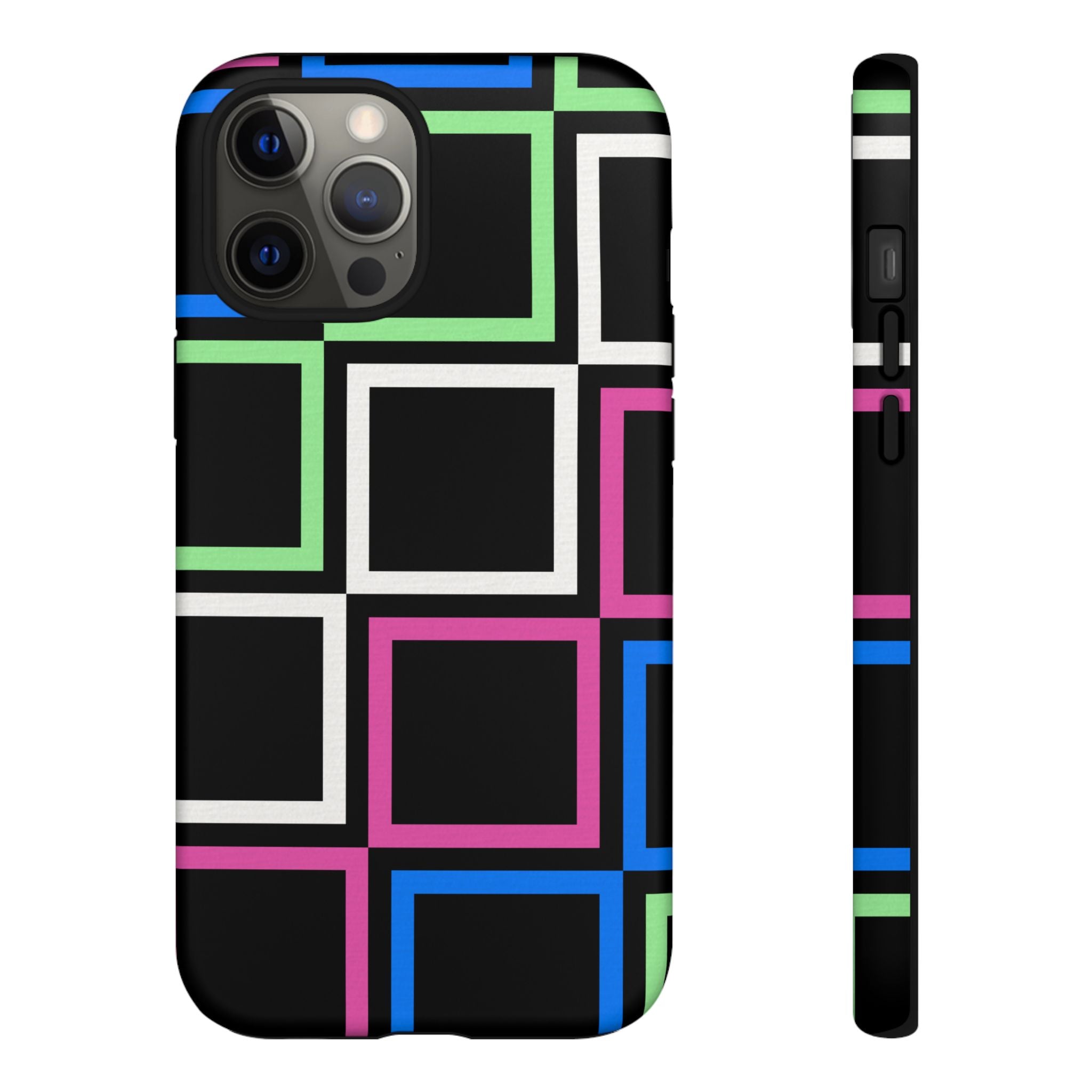 Colorful Geometric Phone Case - Tough Cases, Durable Cover, Stylish Accessory, Gift for Her, Tech Lover