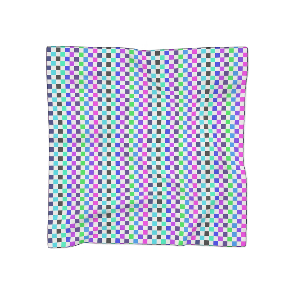 Vibrant Checkerboard Poly Scarf | Colorful Fashion Accessory, Versatile Gift, Trendy Wrap, Everyday Style, Layering Essential