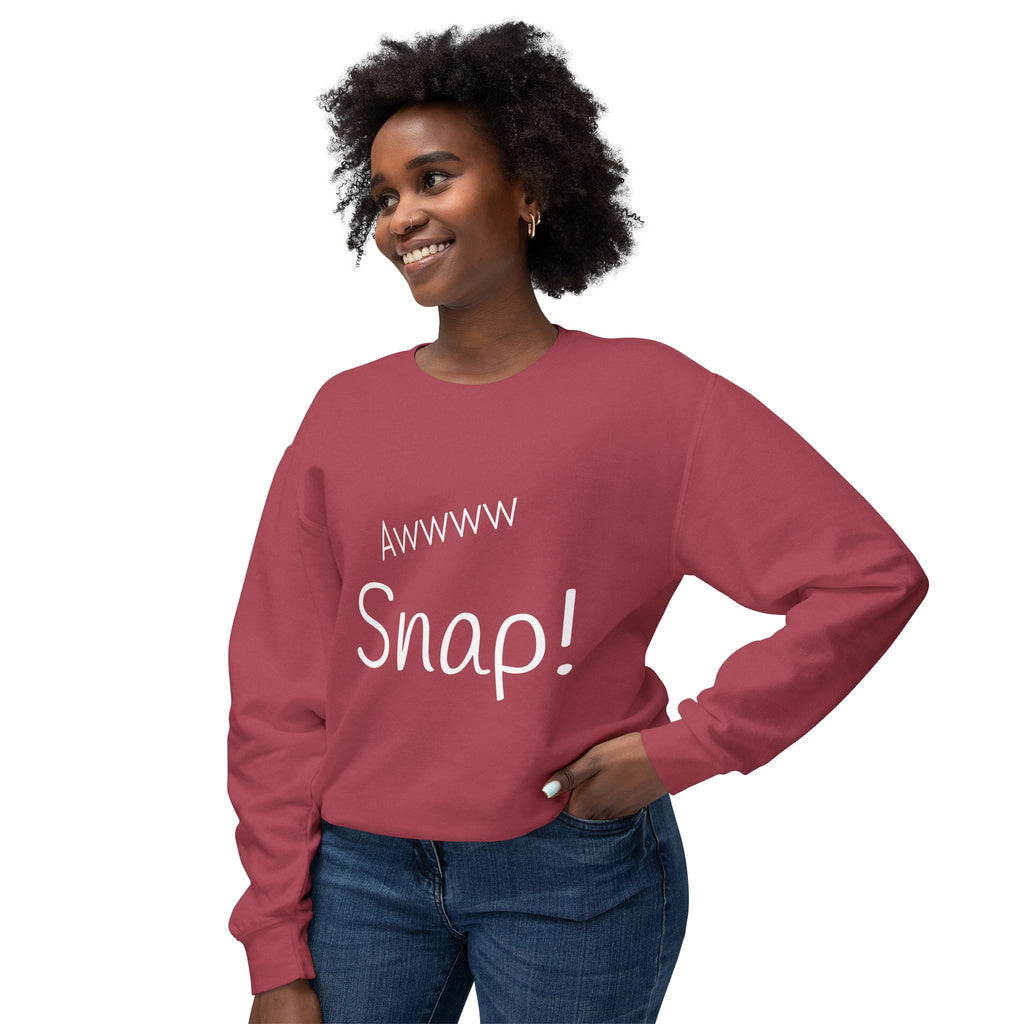 Awww Snap! Unisex Lightweight Crewneck Sweatshirt - Perfect for Casual Outings, Gift Idea, Humorous Apparel, Everyday Wear, Ages 12 and Up