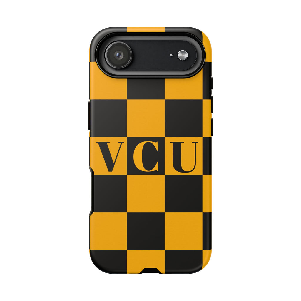 VCU Checkered Phone Case, Tough Cases for VCU Fans, College Student Gear, Sports Team Accessory, Unique Gift Idea