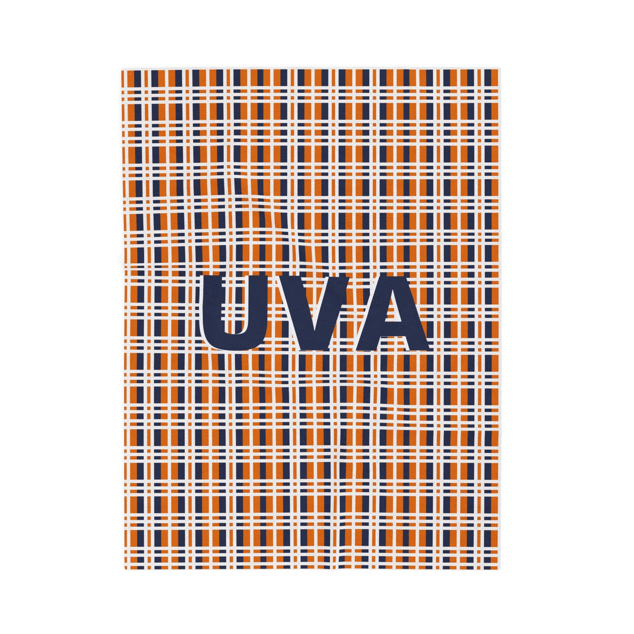 Cozy UVA Plaid Plush Blanket | Soft Throw for Home, Gifts, Sports Events, College, Winter Decor, Souvenir