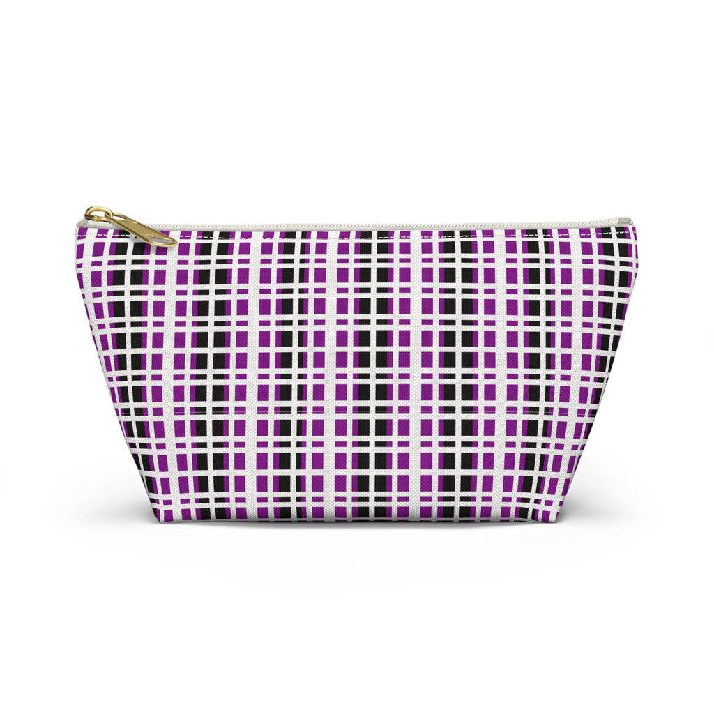 Purple Checkered Accessory Pouch | Makeup Bag, Toiletry Organizer, Travel Clutch, Gift for Her, Stylish Storage