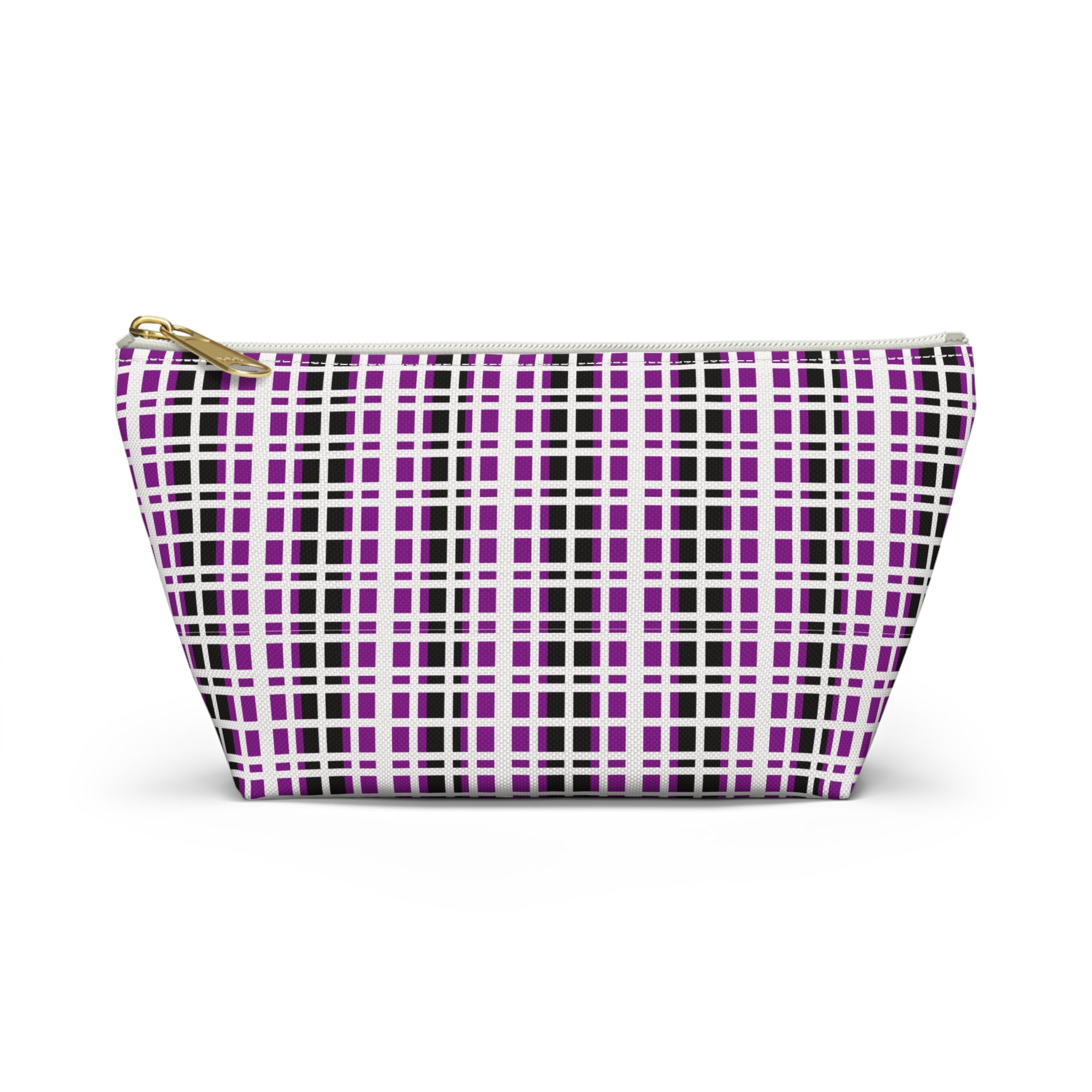 Purple Checkered Accessory Pouch | Makeup Bag, Toiletry Organizer, Travel Clutch, Gift for Her, Stylish Storage