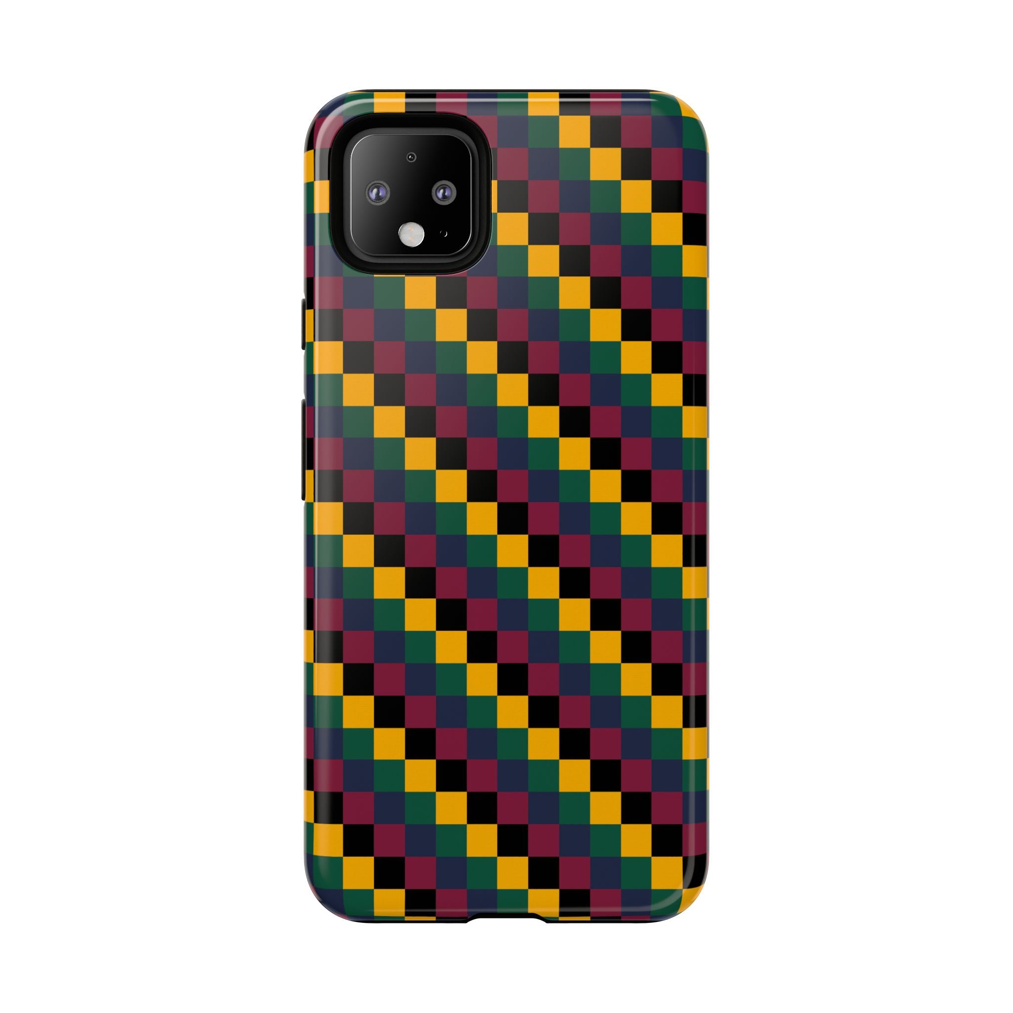 Colorful Checkered Phone Case, Tough Phone Cover, Unique Phone Accessory, Geometric Design, Gift for Tech Lovers, Stylish Protection