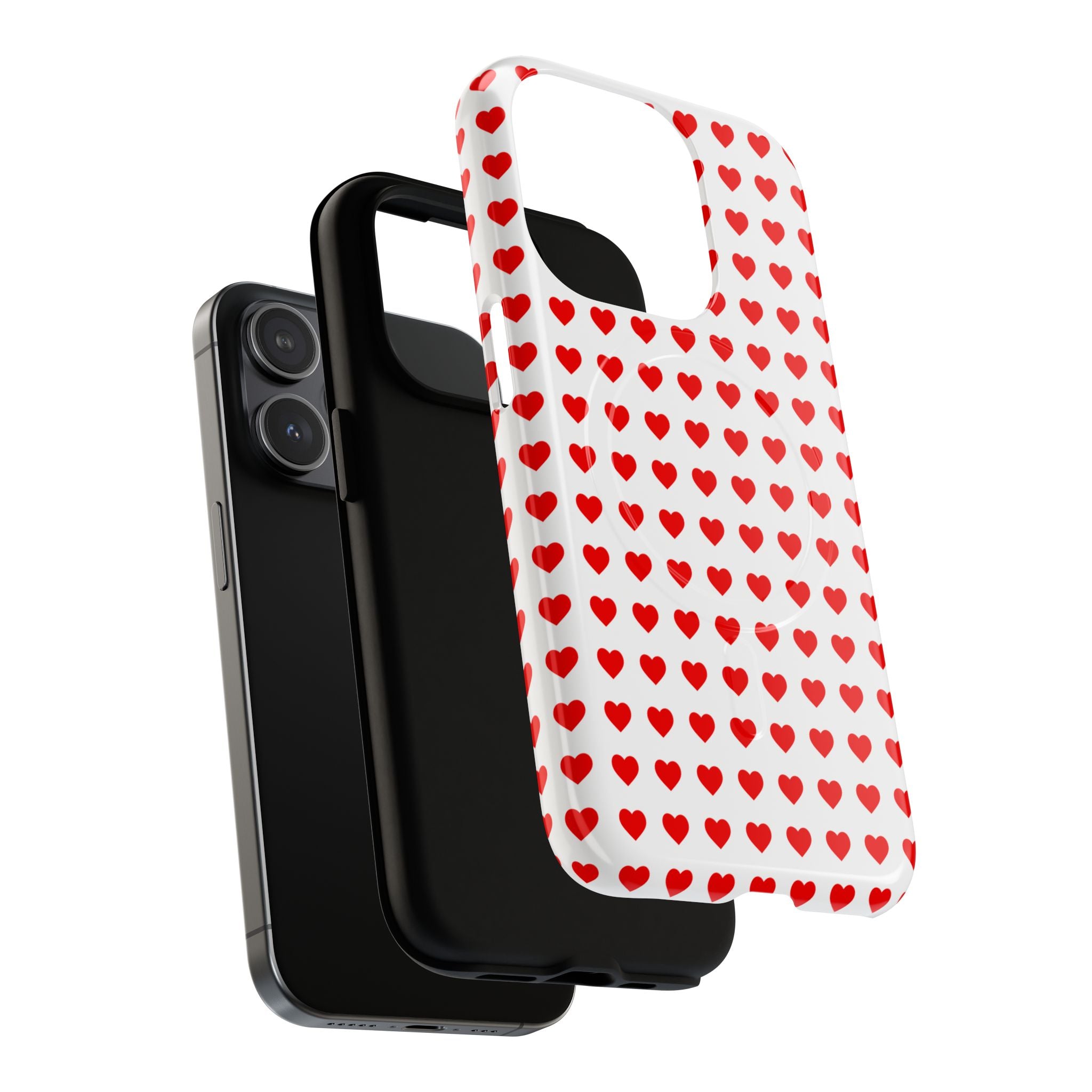 Heart Pattern Phone Case, Tough Magnetic Case, Cute Phone Cover, Valentine Gift, Stylish Accessory