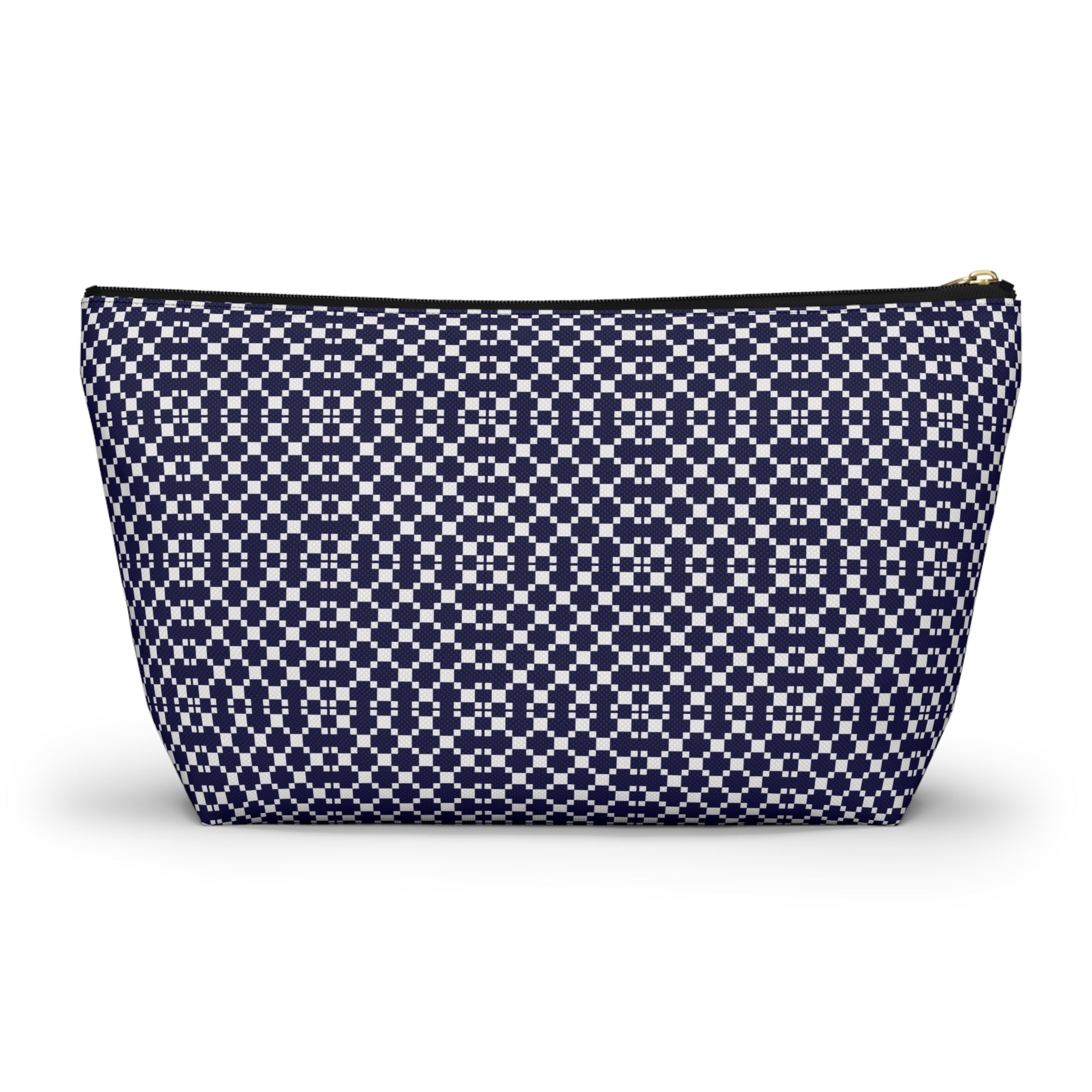 Navy Patterned Accessory Pouch, Makeup Bag, Toiletry Organizer, Gift for Her, Travel Essentials, Stylish Storage