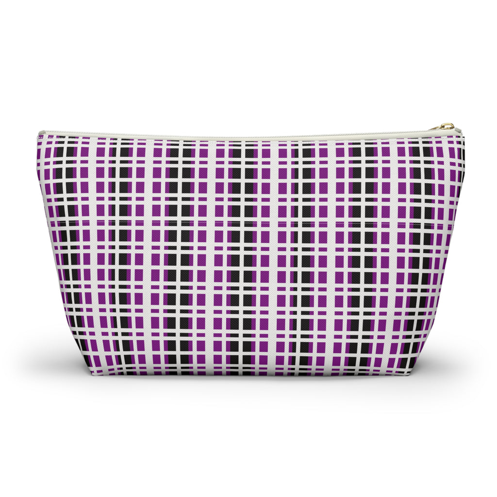 Purple Checkered Accessory Pouch | Makeup Bag, Toiletry Organizer, Travel Clutch, Gift for Her, Stylish Storage