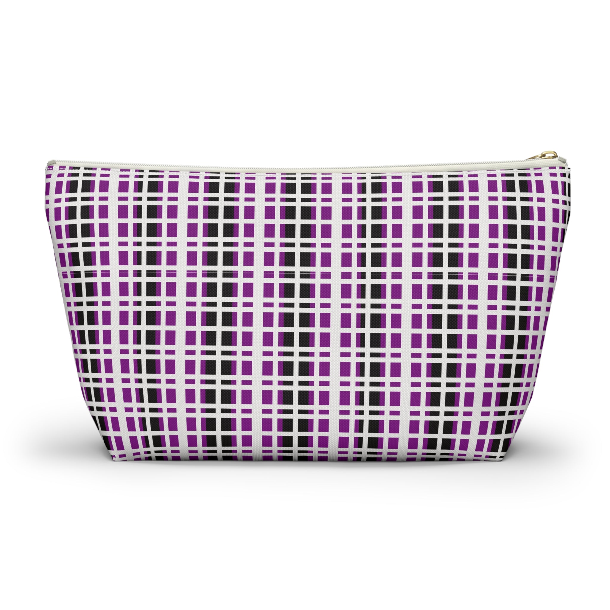 Purple Checkered Accessory Pouch | Makeup Bag, Toiletry Organizer, Travel Clutch, Gift for Her, Stylish Storage