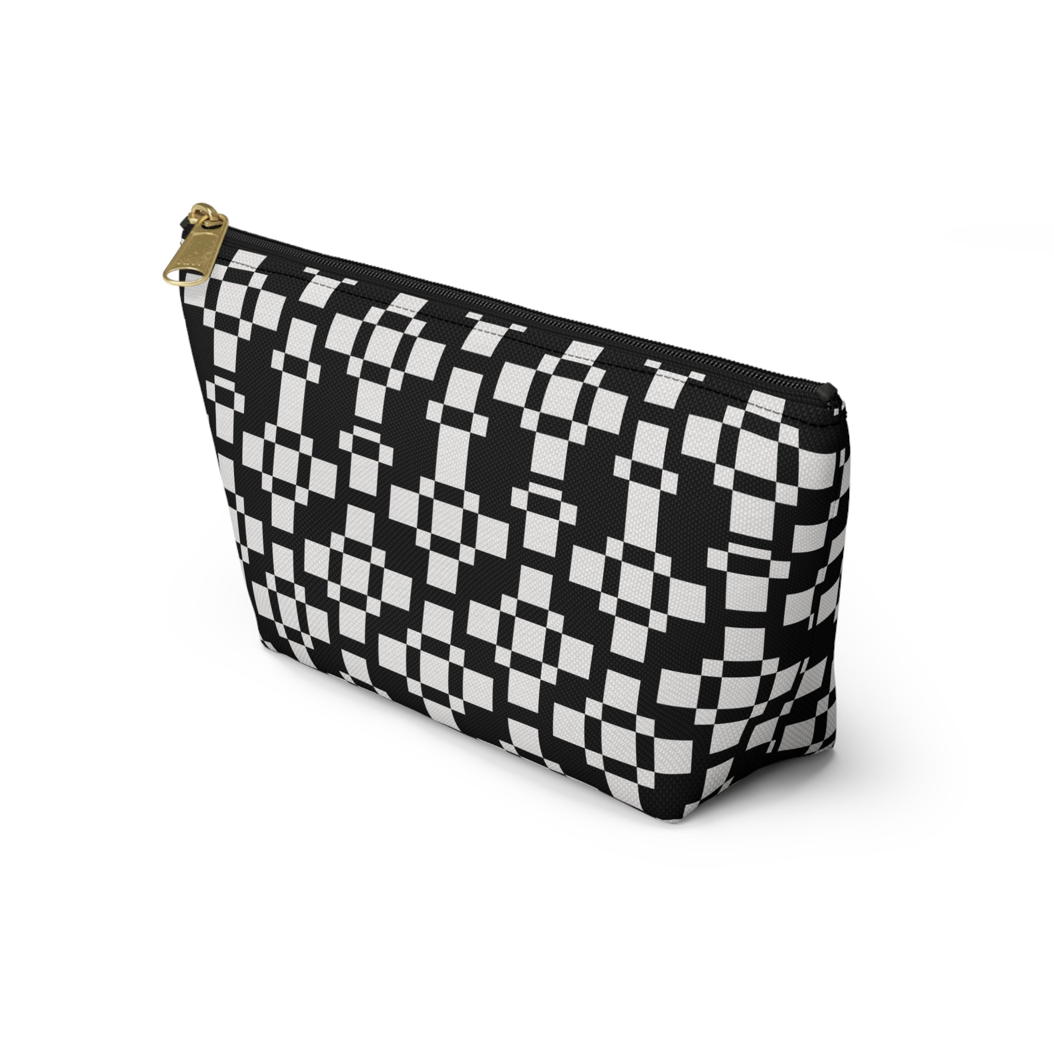 Chic Geometric Accessory Pouch - Minimalist Black and White Makeup Bag, Travel Organizer, Gift for Her, Daily Essentials Case, Stylish [...]